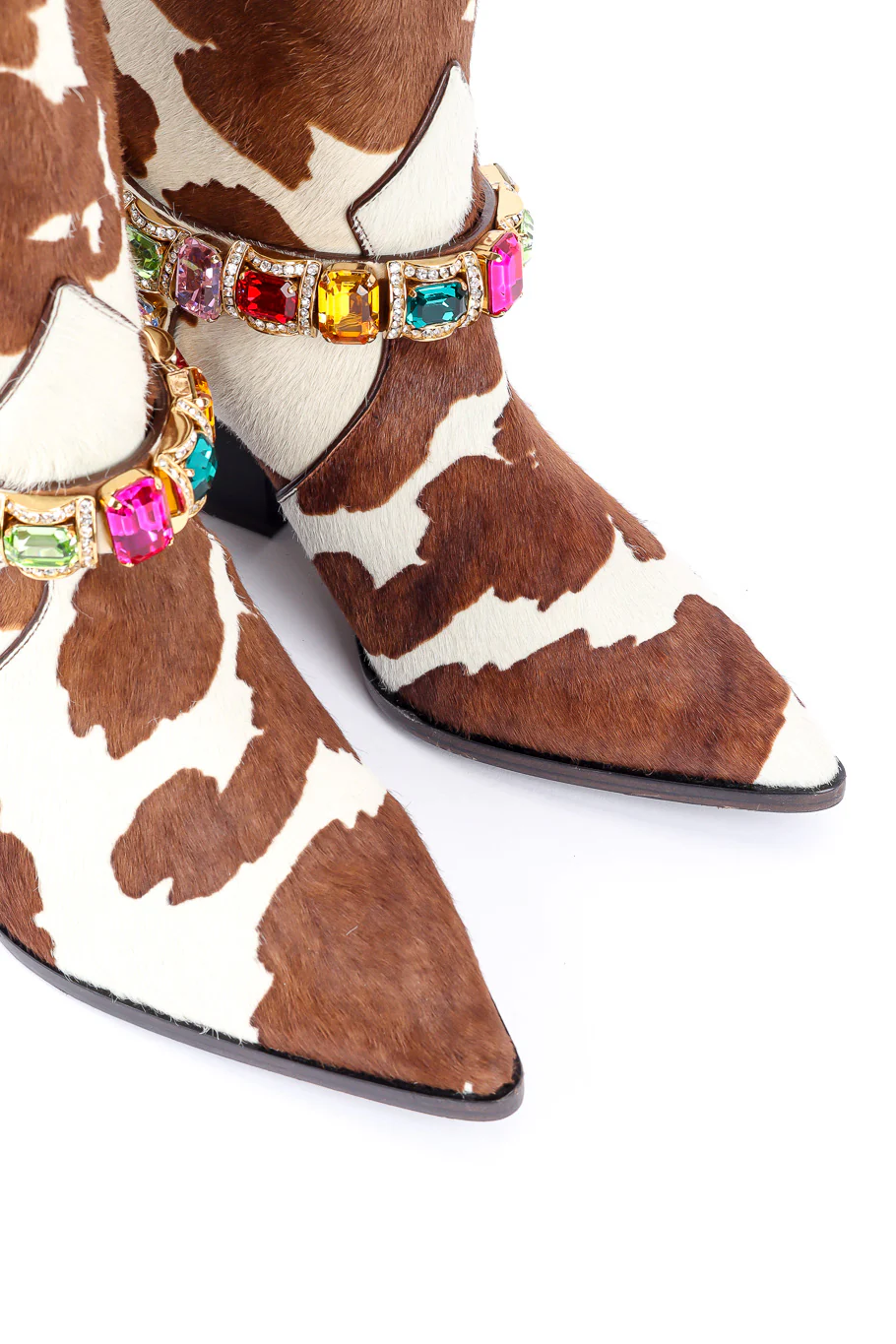2018 F/W Bejeweled Pony Hair Boots - Image 5