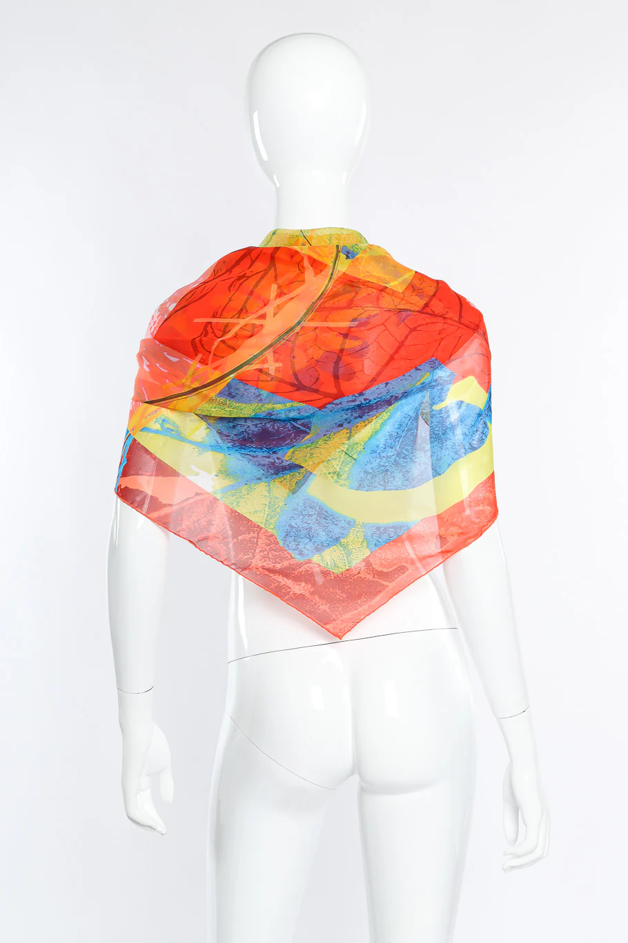 Abstract Print Silk Scarf - Image 3