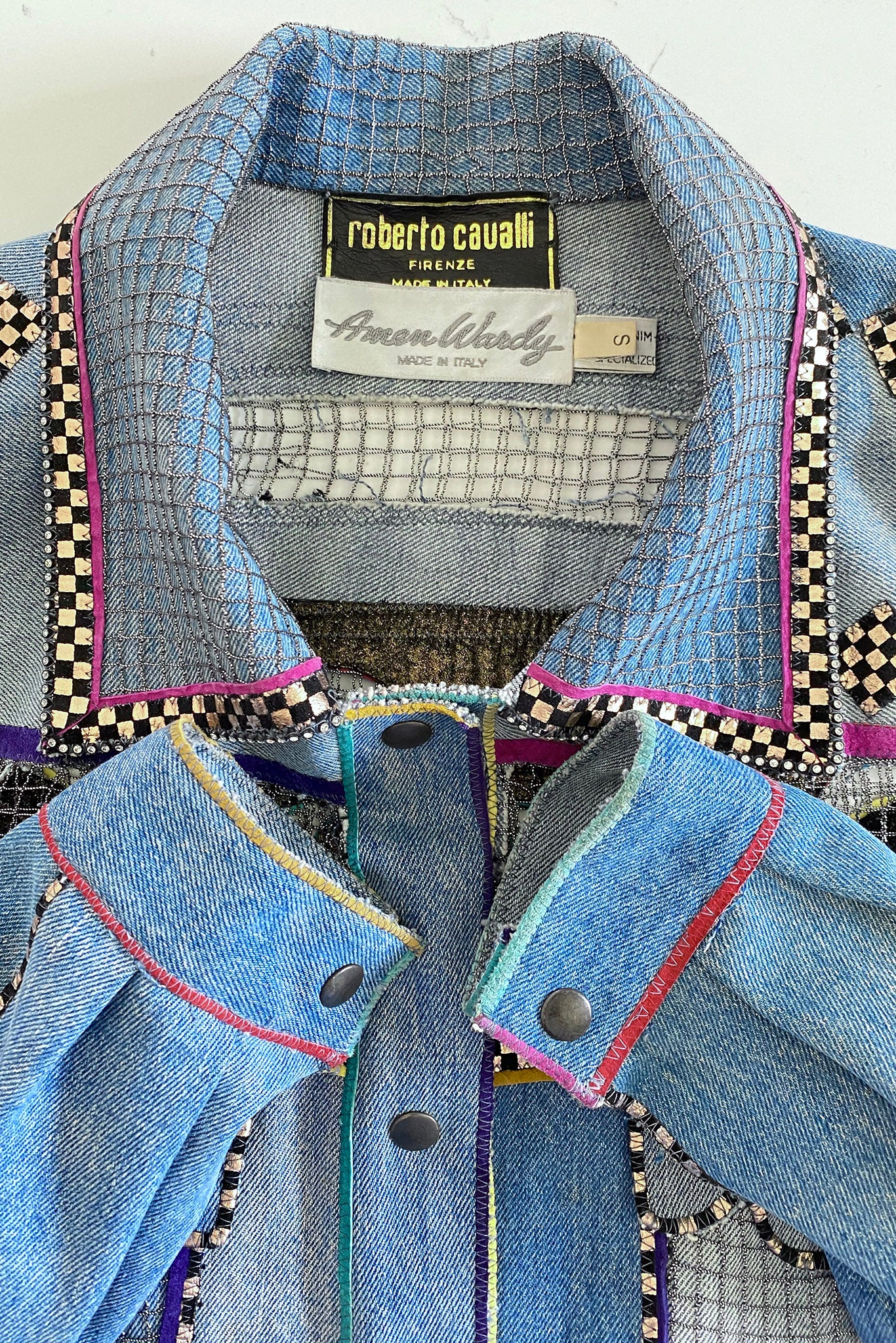 Applique Net Denim Jacket - Image 8