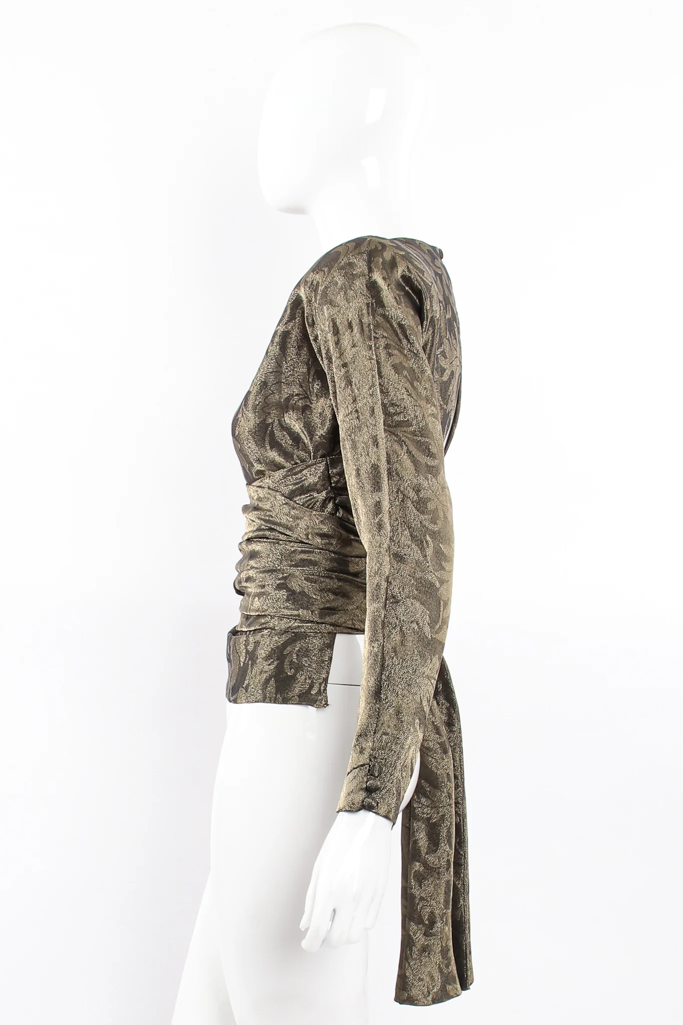 Backless Metallic Wrap Top - Image 11