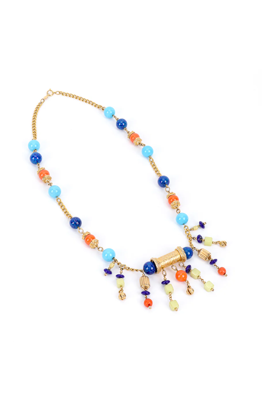 Beaded Column Drop Necklace