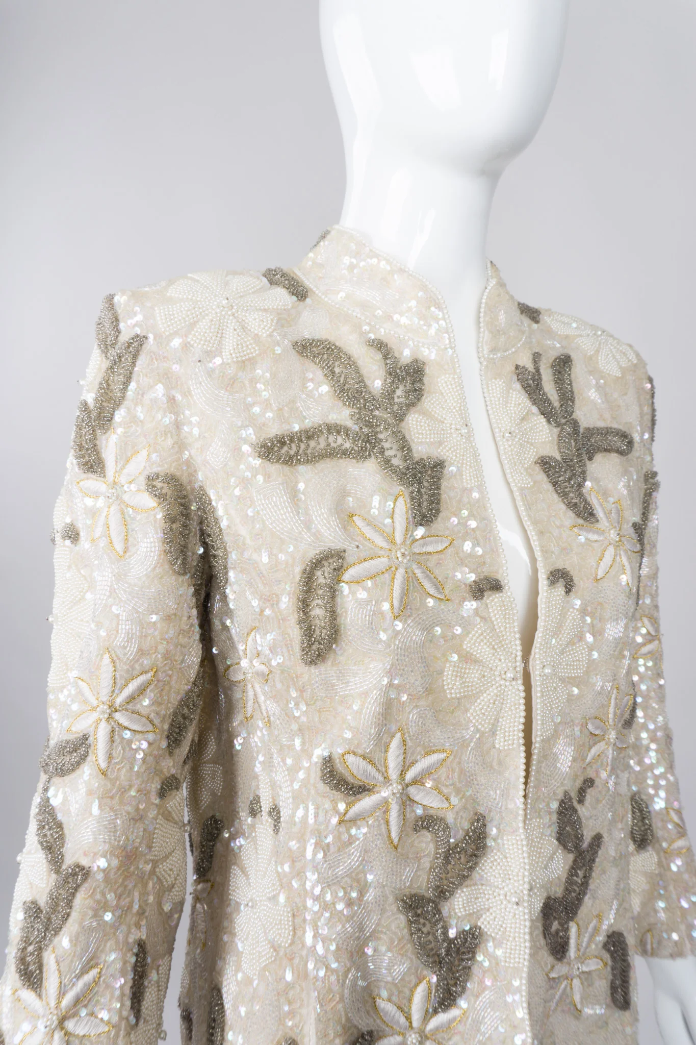 Beaded Sequin Leaf Jacket - Image 8