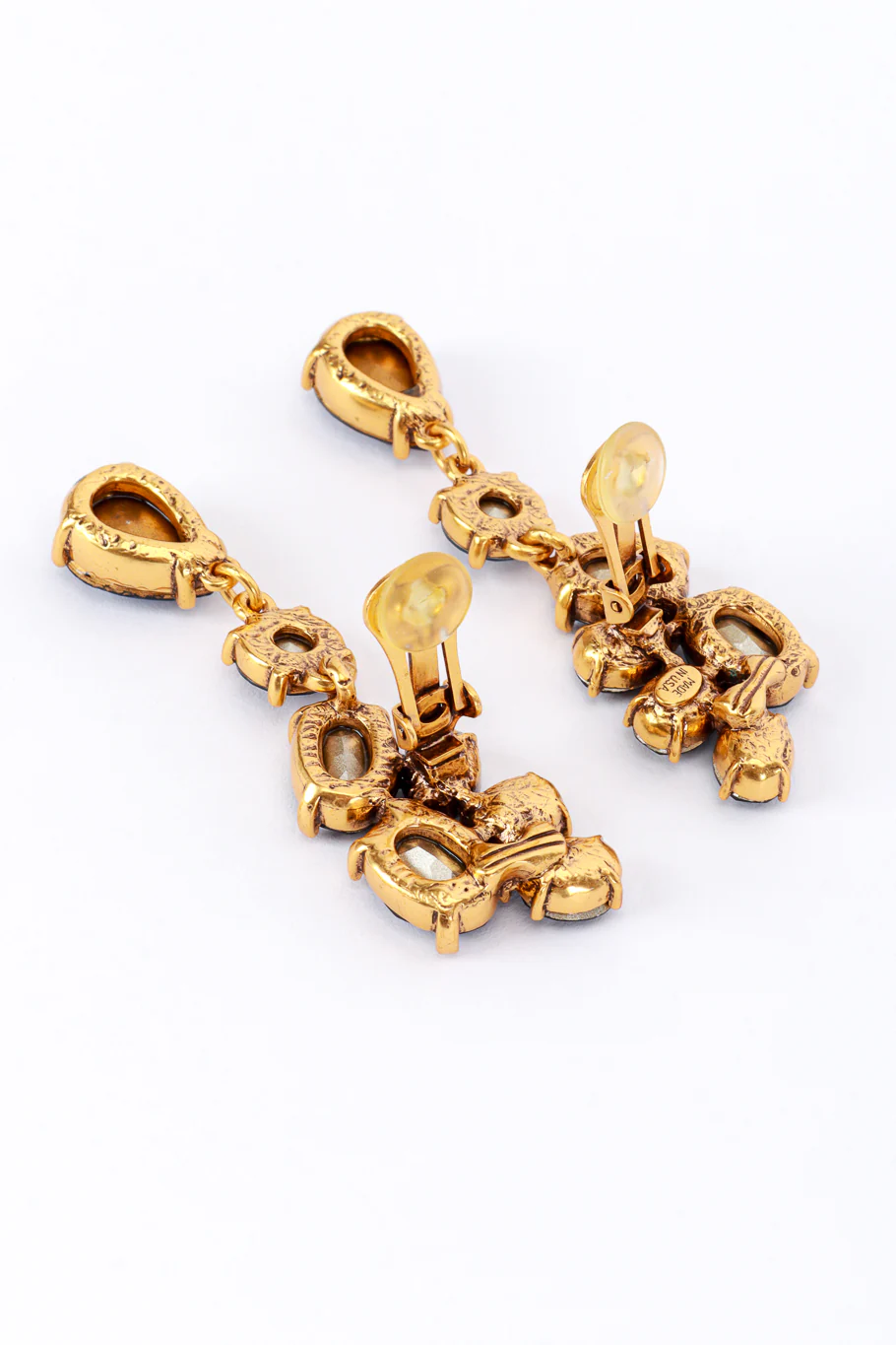 Blue Gem Cluster Drop Earrings - Image 4