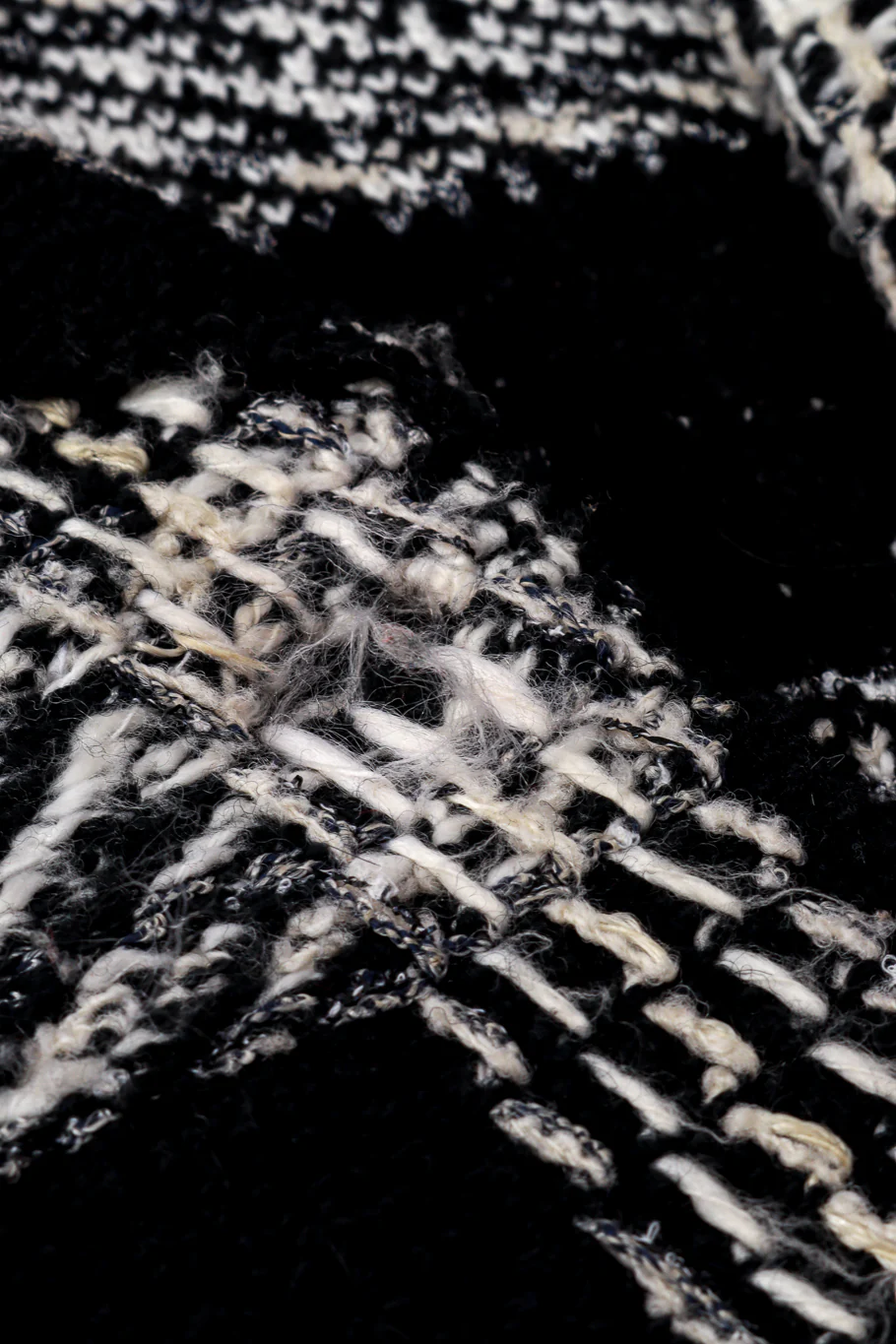 Check Bouclé & Velvet Trim Jacket - Image 9