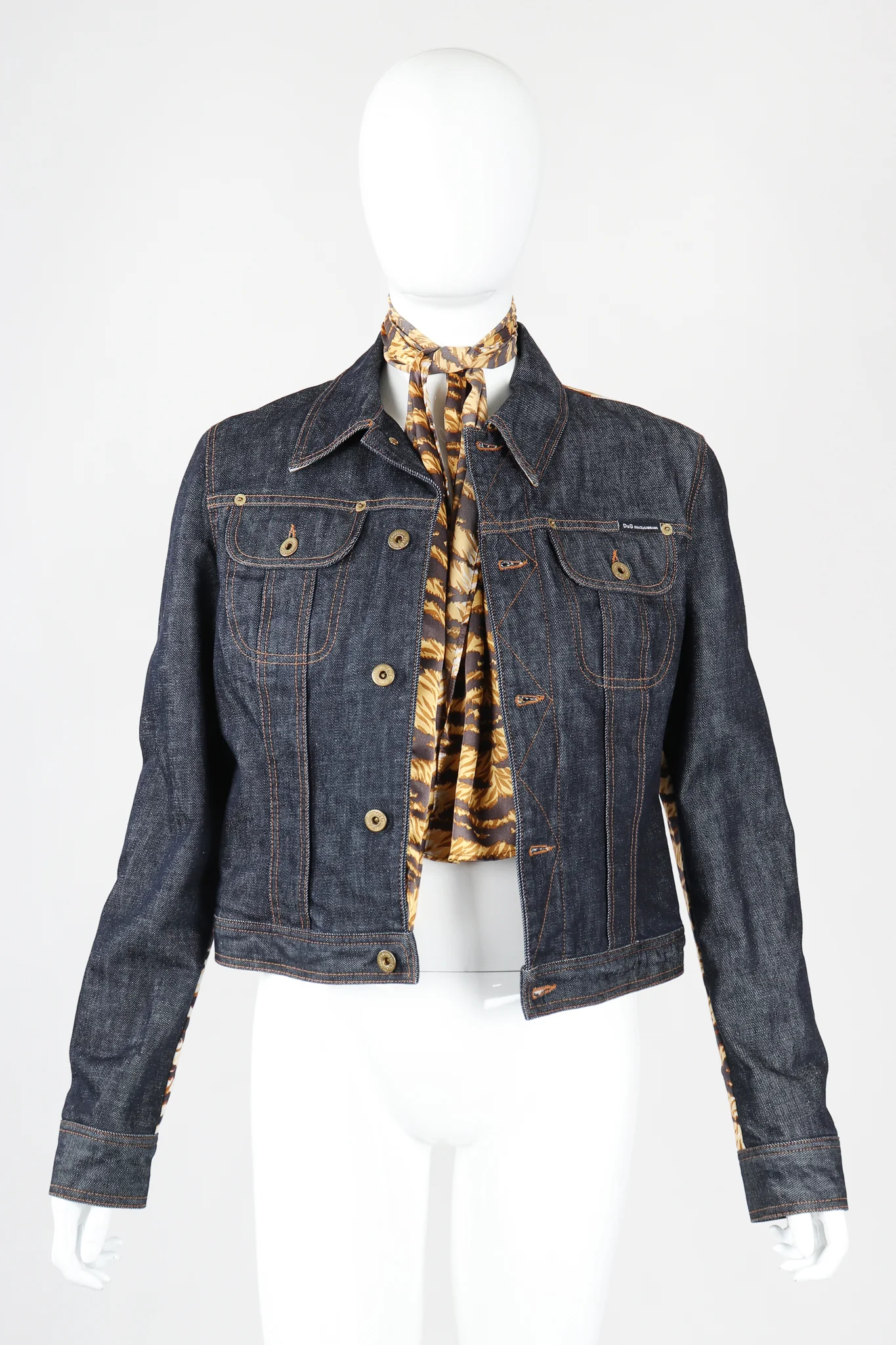 D&G Animal Contrast Denim Jacket - Image 8