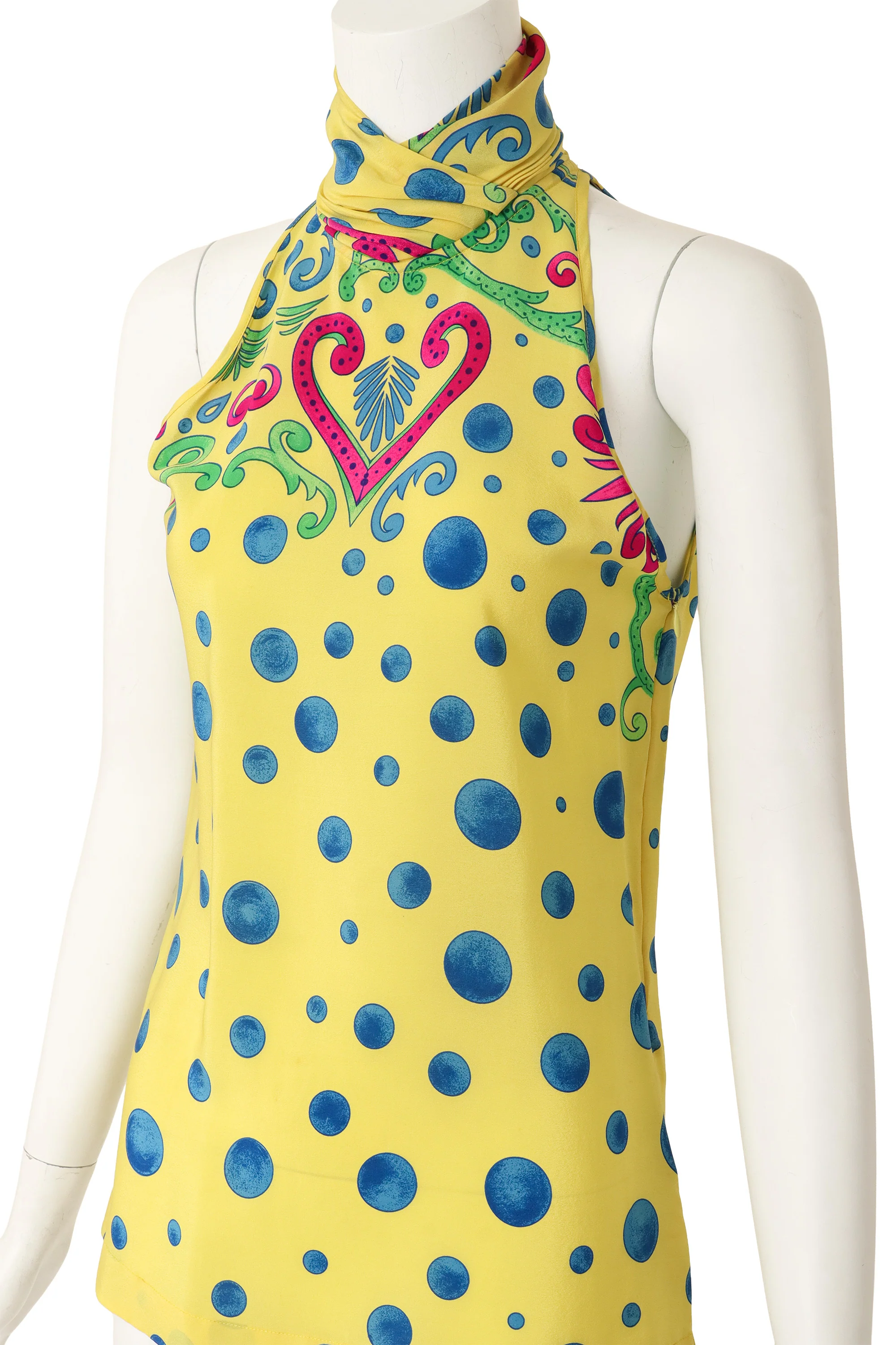 1991 S/S Damask Dot Scarf Top - Image 4