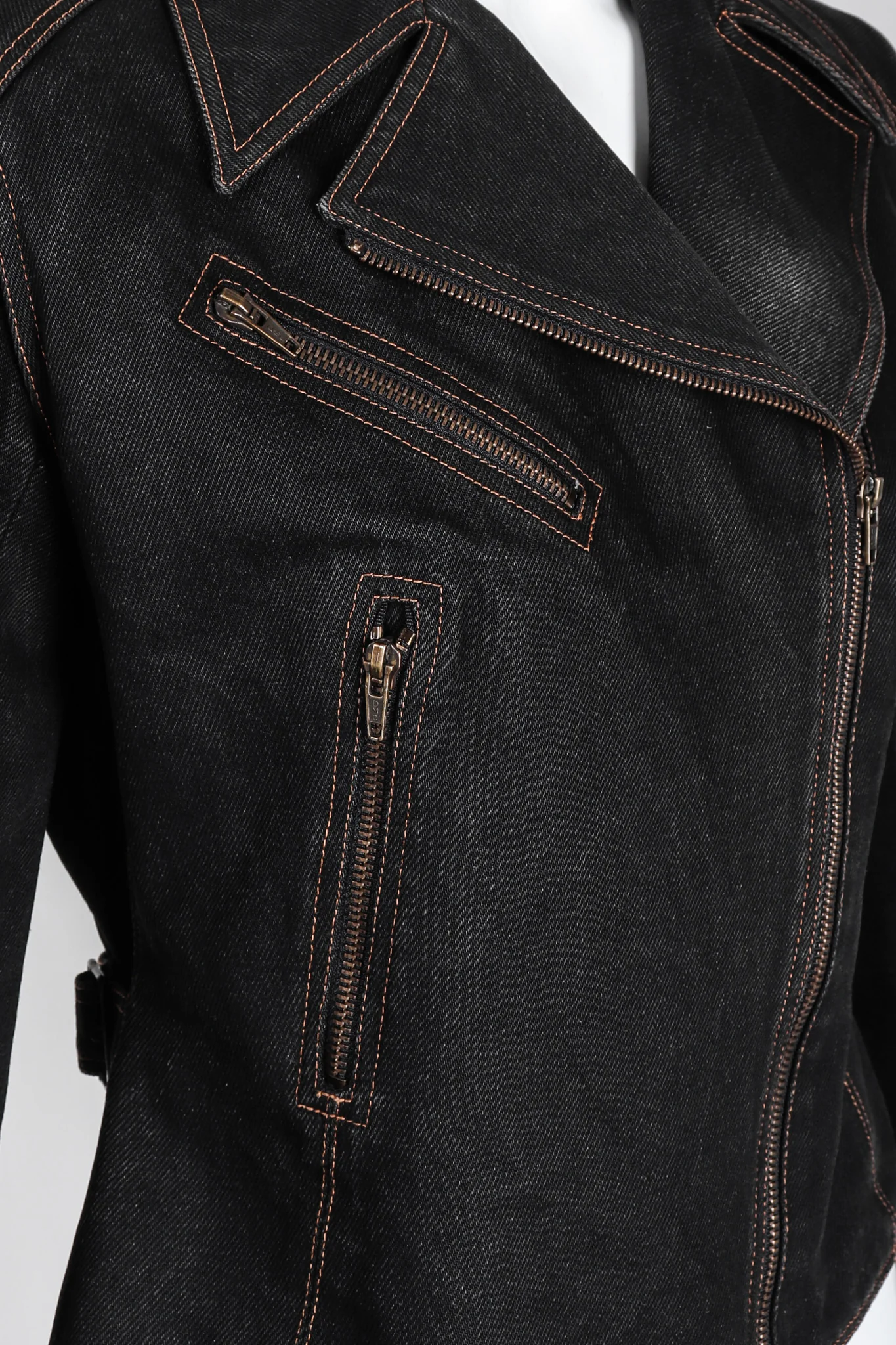 Denim Laced Moto Jacket - Image 12