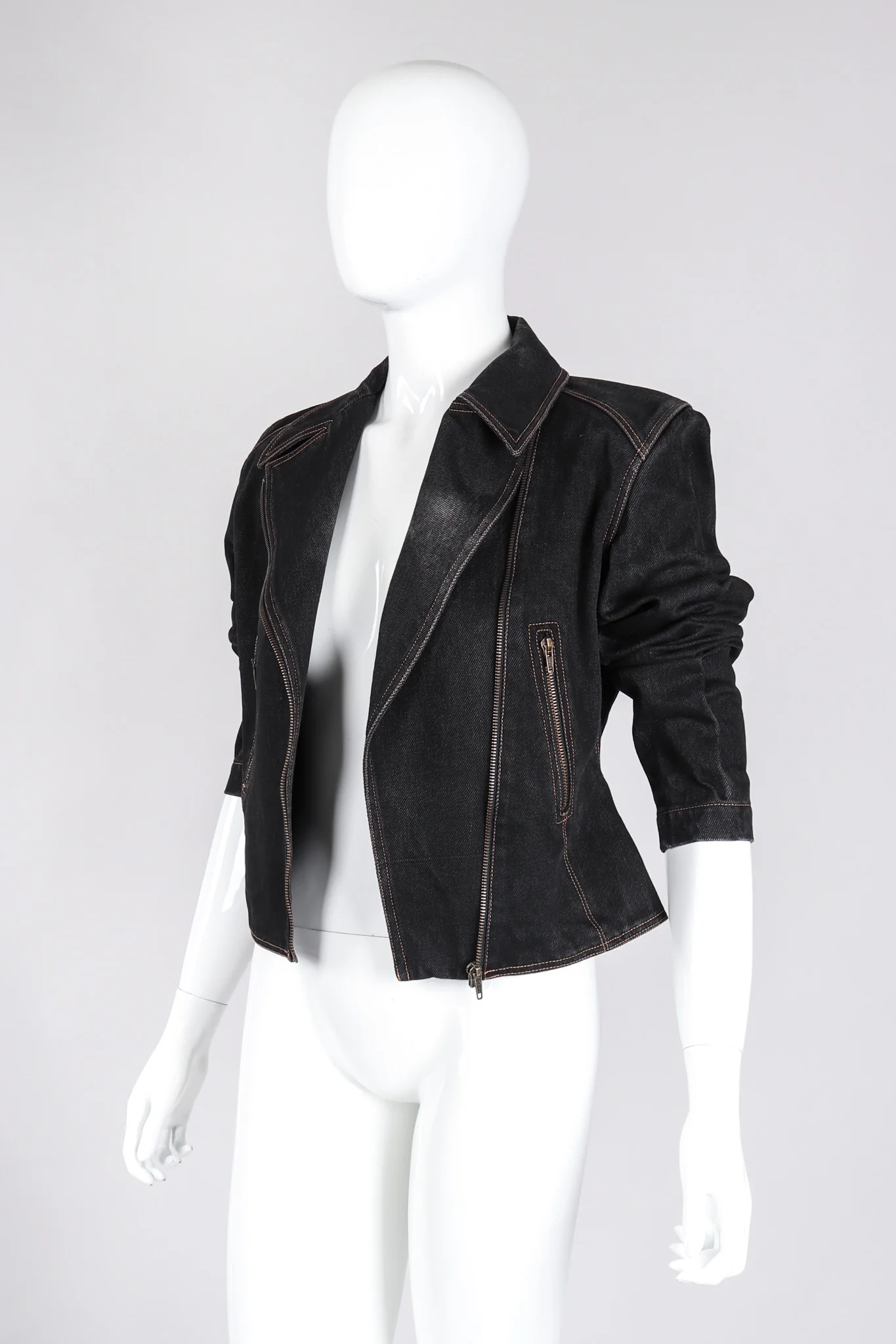 Denim Laced Moto Jacket - Image 2