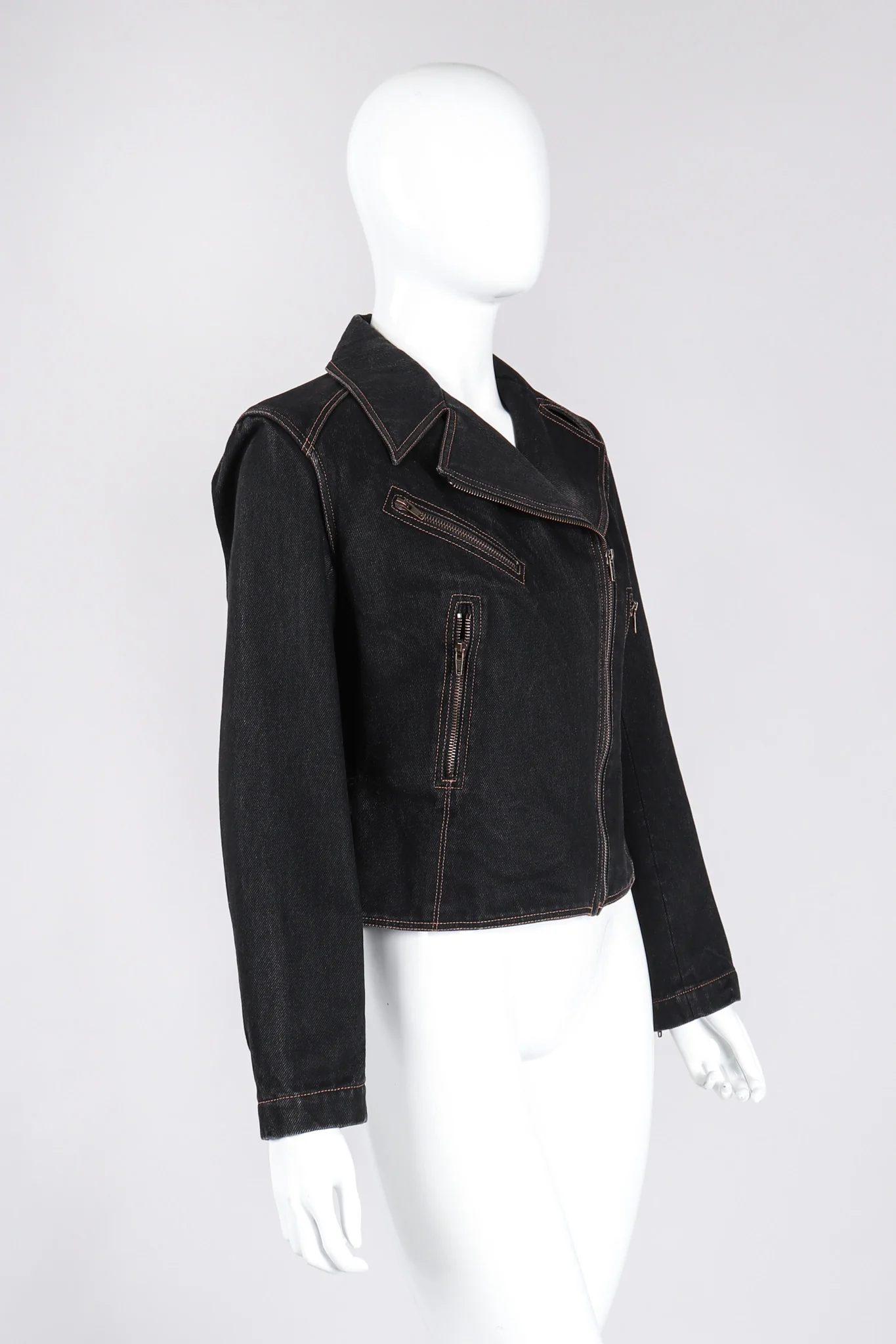 Denim Laced Moto Jacket - Image 3