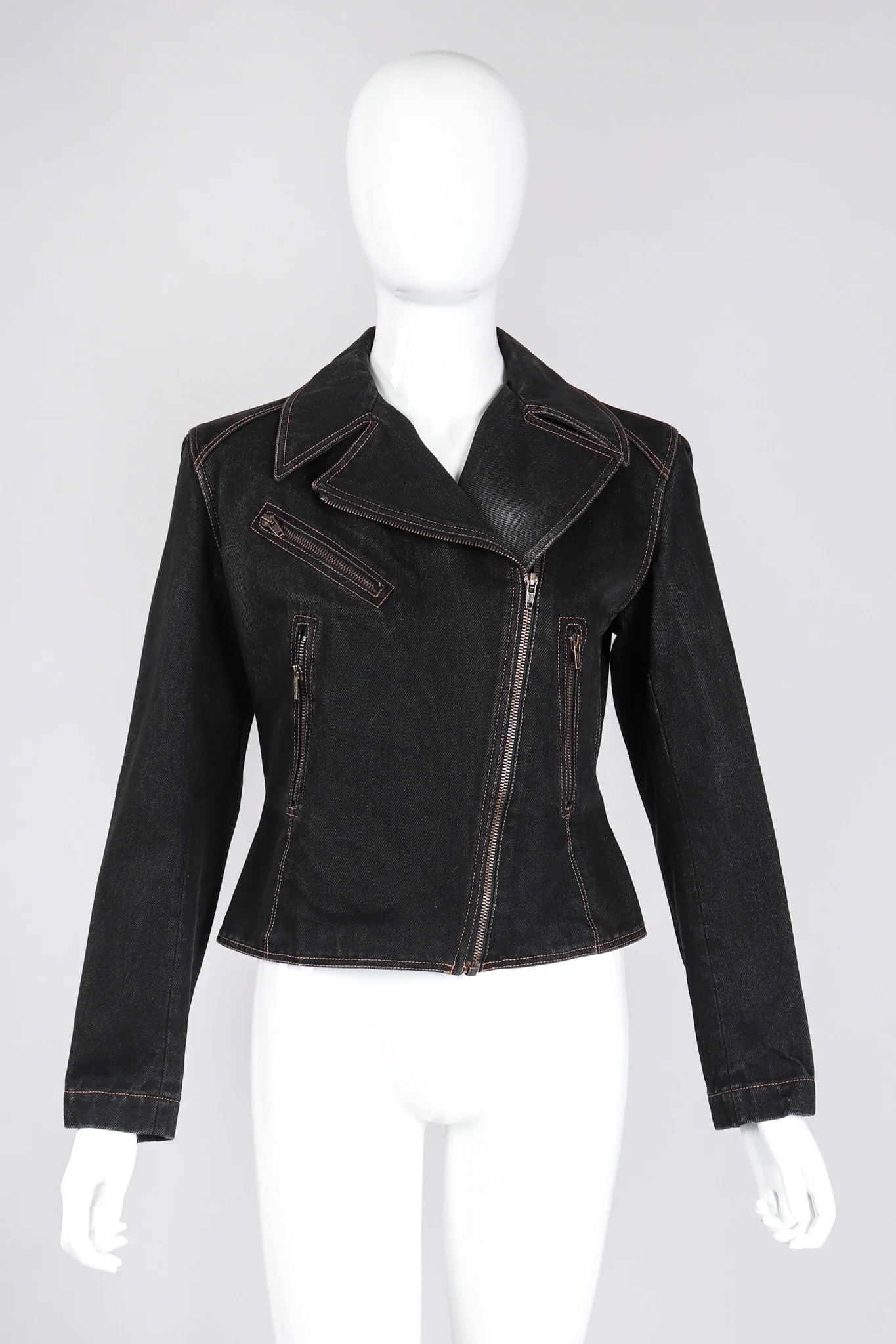 Denim Laced Moto Jacket - Image 4