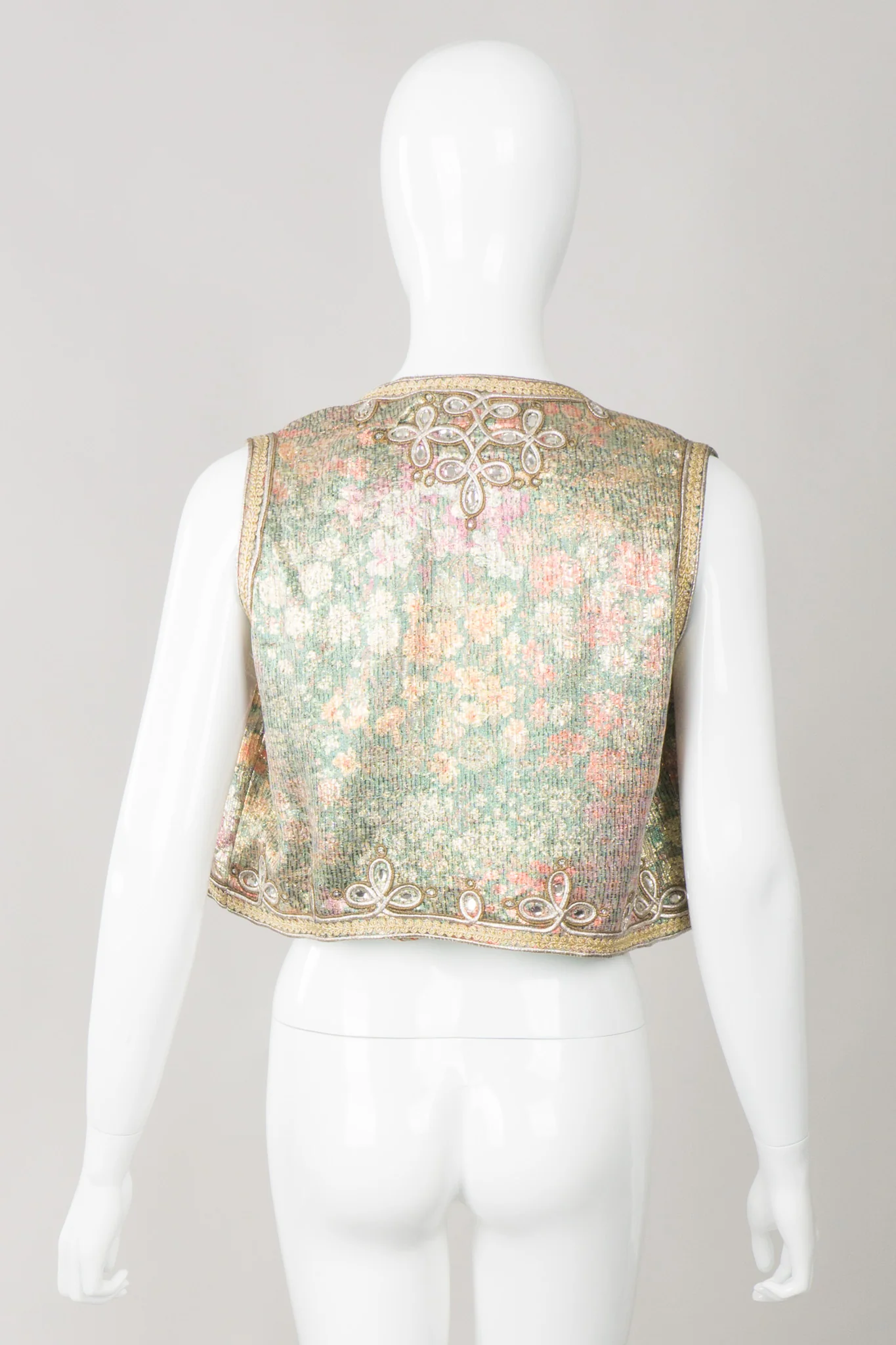 Embellished Lamé Vest & Belt Set - Image 6