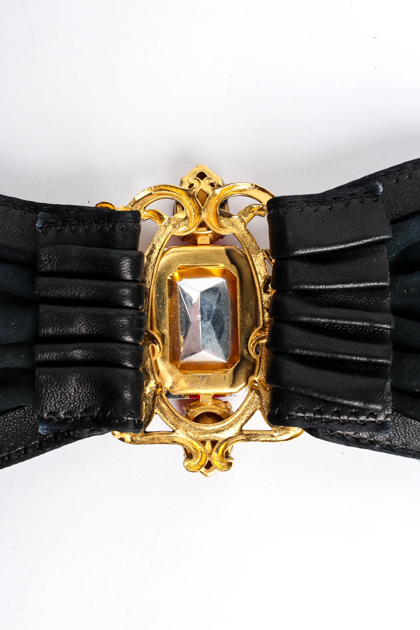 Filigree Ruby Crystal Leather Sash Belt - Image 7