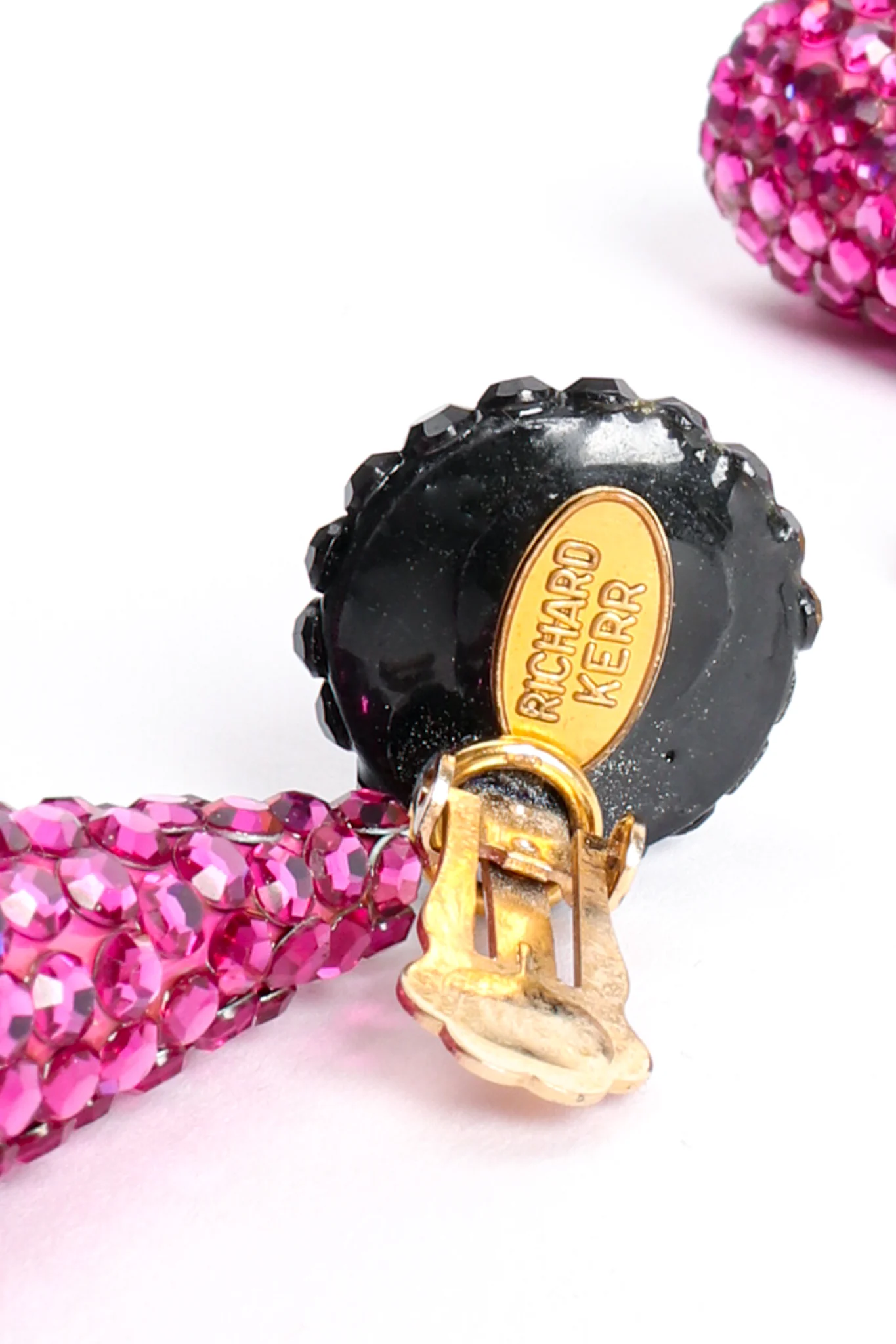 Fuchsia Rhinestone Drop Earrings - Image 9