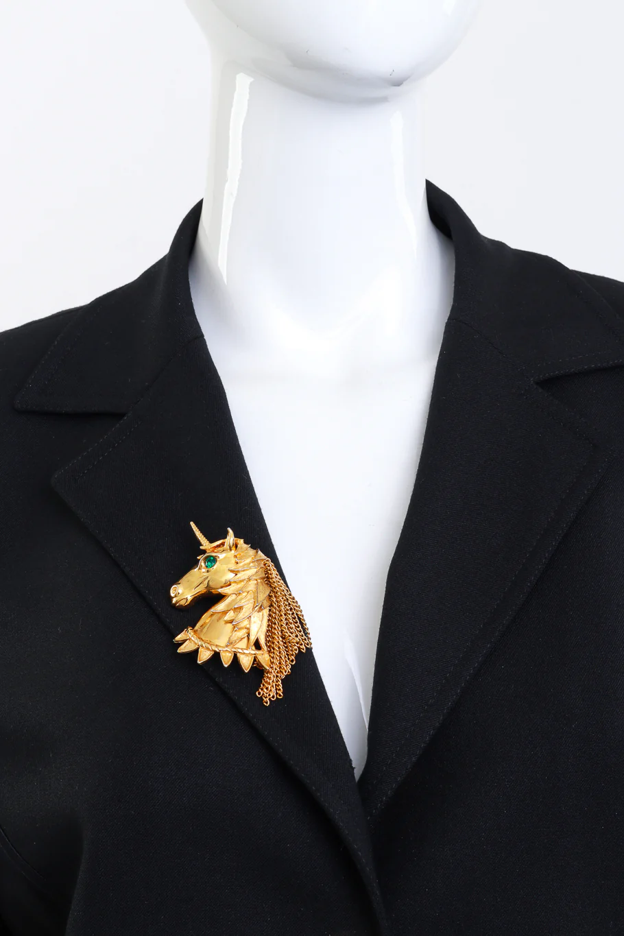 Gilded Unicorn Bust Brooch - Image 2