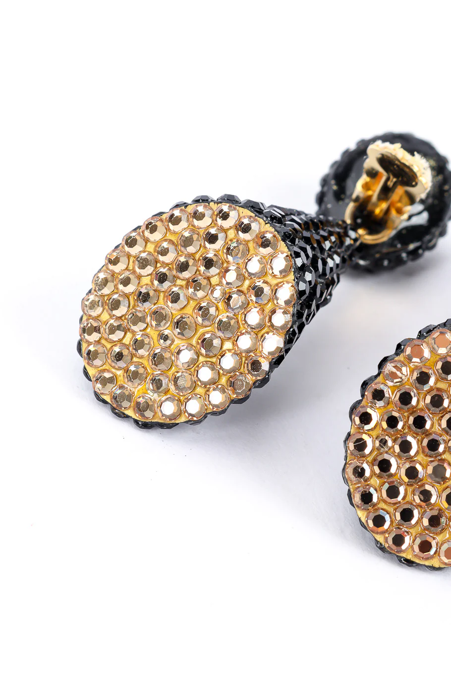 Jet Black Crystal Cone Earrings - Image 6