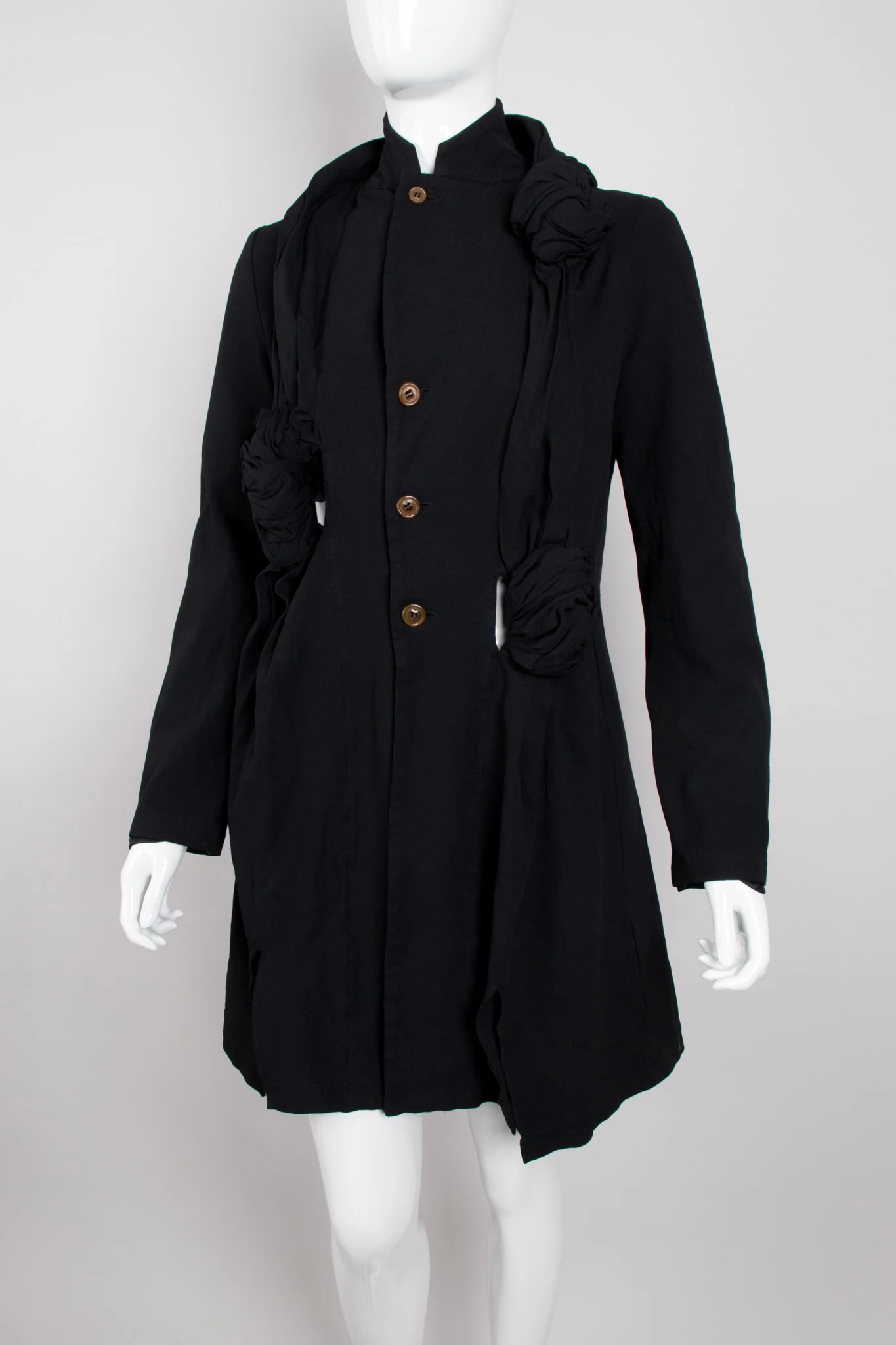 Knotted Scarf Collar Coat - Image 2