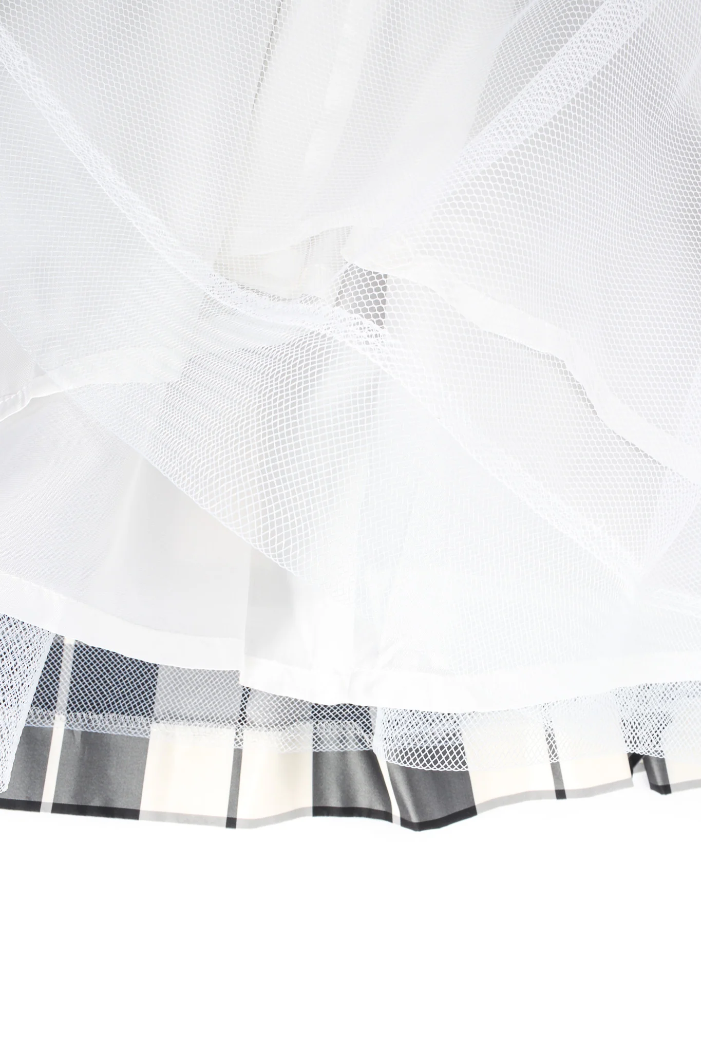 Lace Checker Silk Taffeta Dress - Image 12