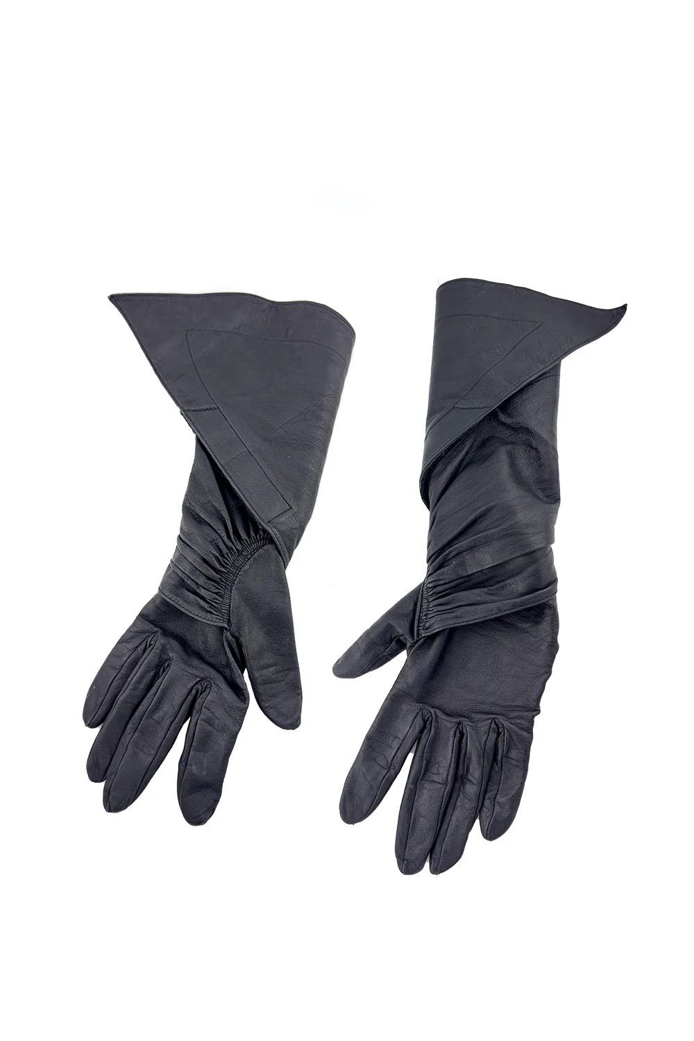 Leather Gauntlet Wrap Gloves