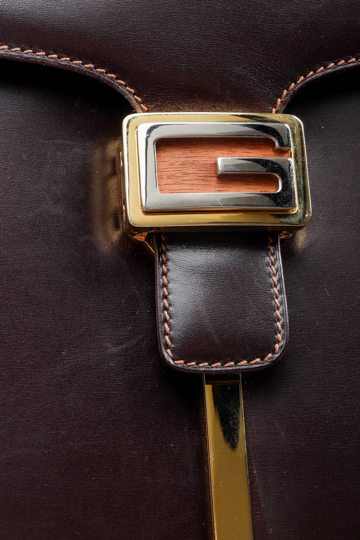 Leather Logo Clasp Satchel - Image 11