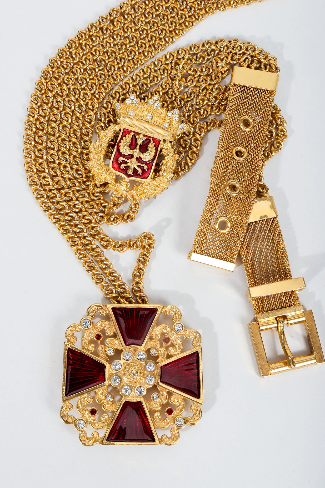 Maltese Crest Choker Chain Brooch - Image 5