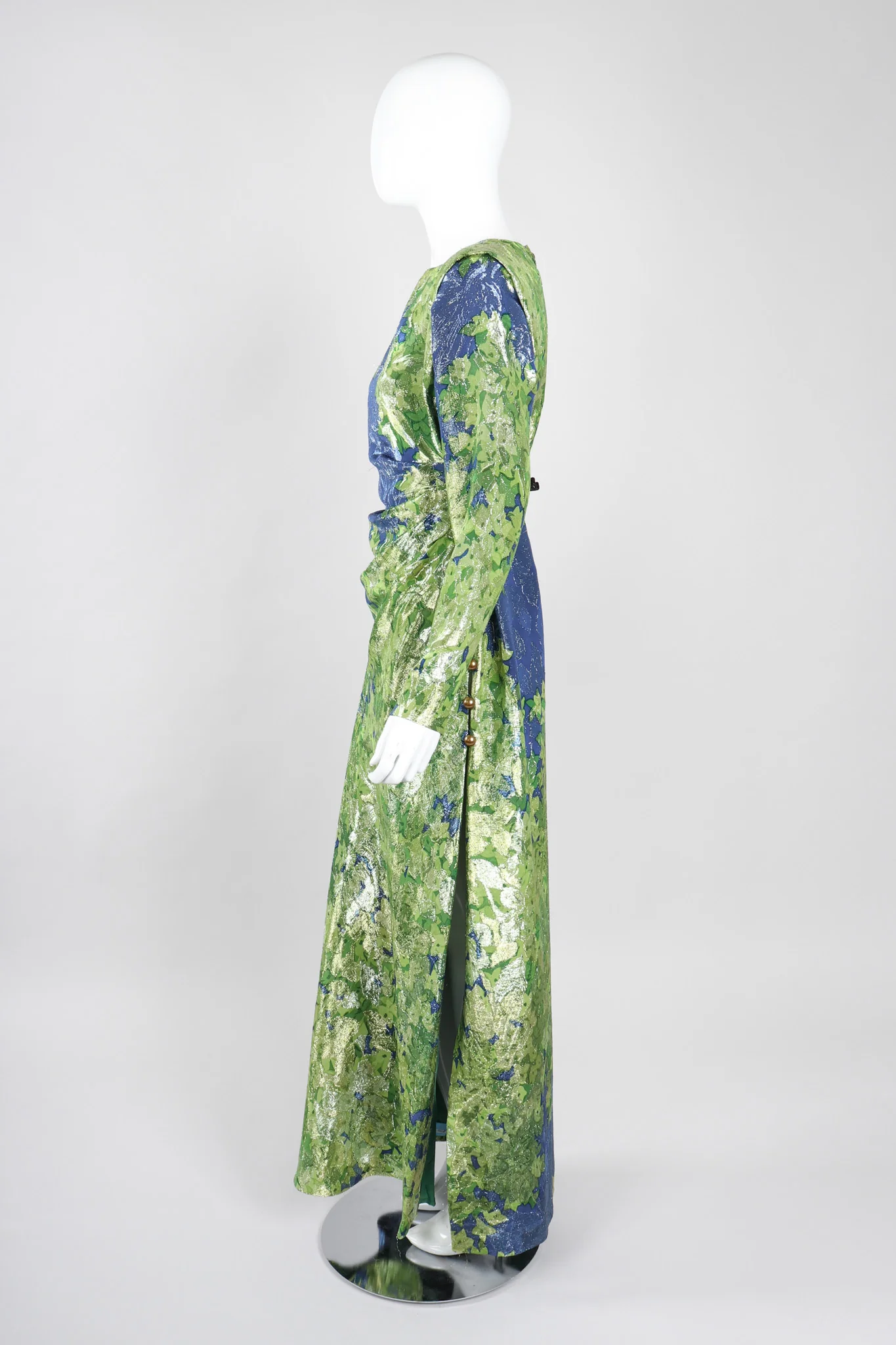 Metallic Lamé Leaf Dress - Image 4