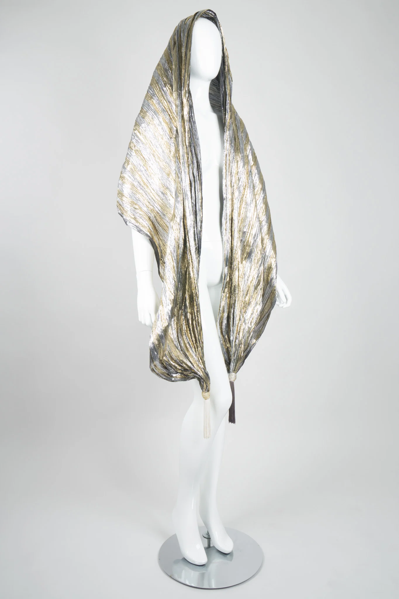 Metallic Lamé Tassel Scarf Wrap - Image 3