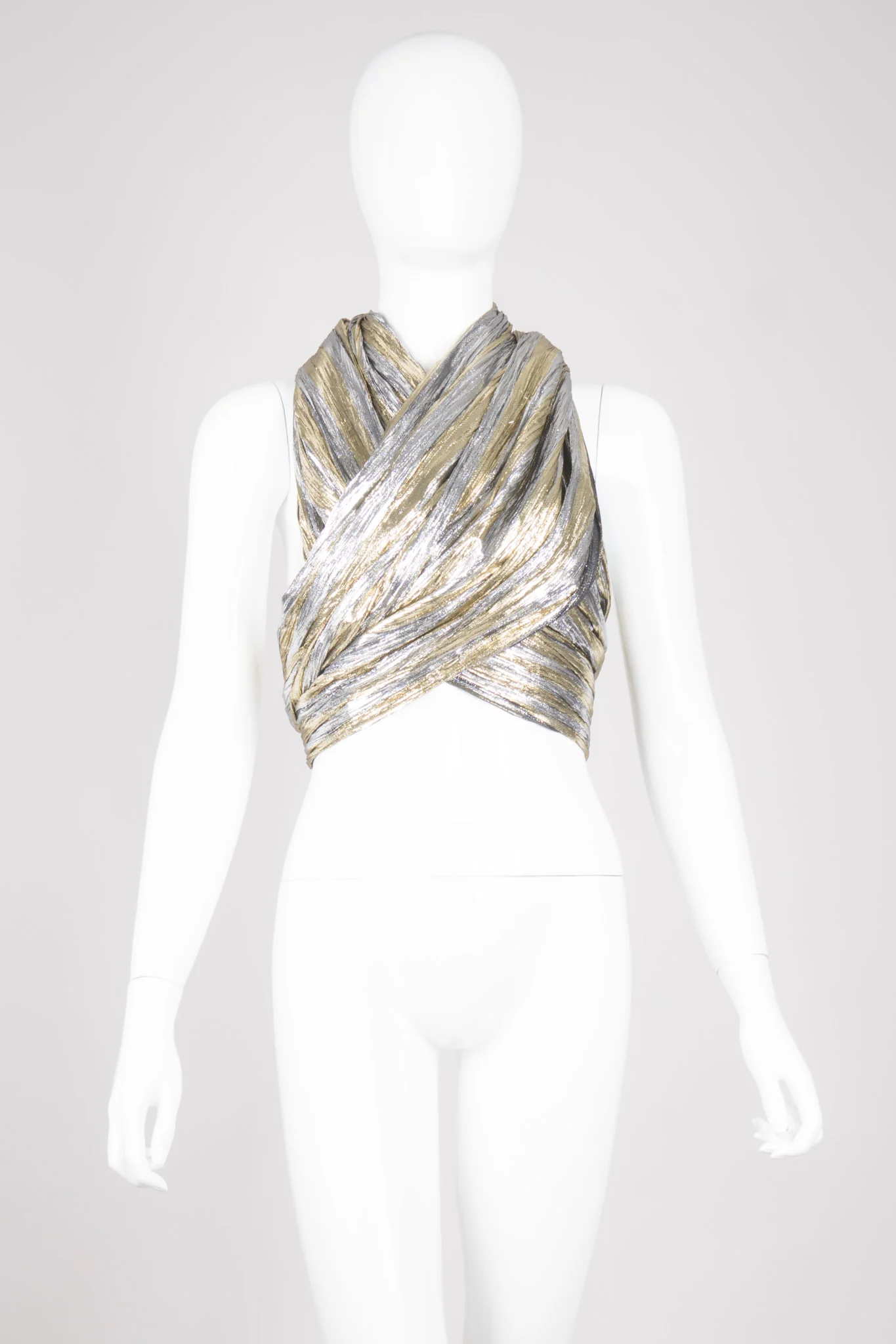 Metallic Lamé Tassel Scarf Wrap - Image 4
