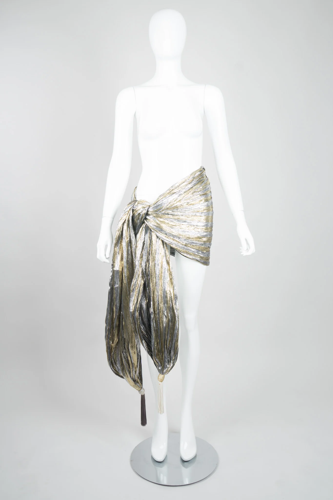 Metallic Lamé Tassel Scarf Wrap - Image 6