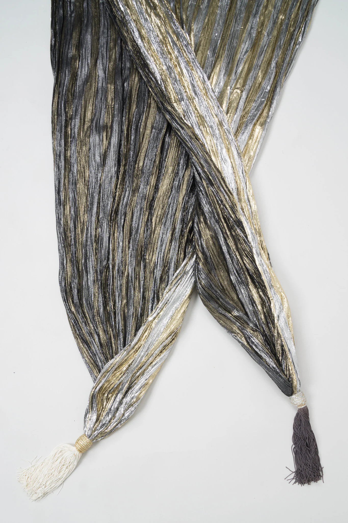 Metallic Lamé Tassel Scarf Wrap - Image 7