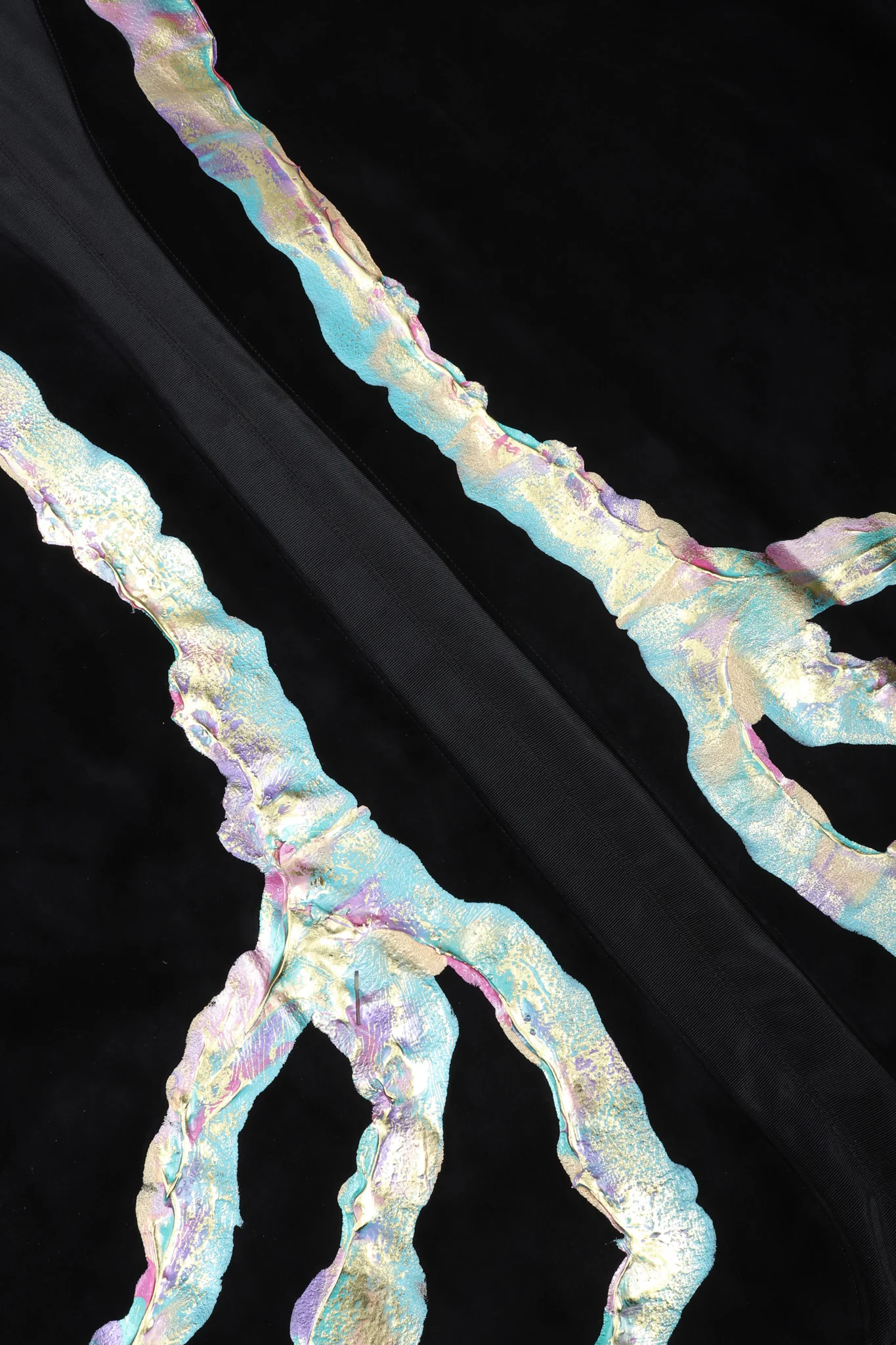 Belted Metallic Paint Pour Jacket - Image 11