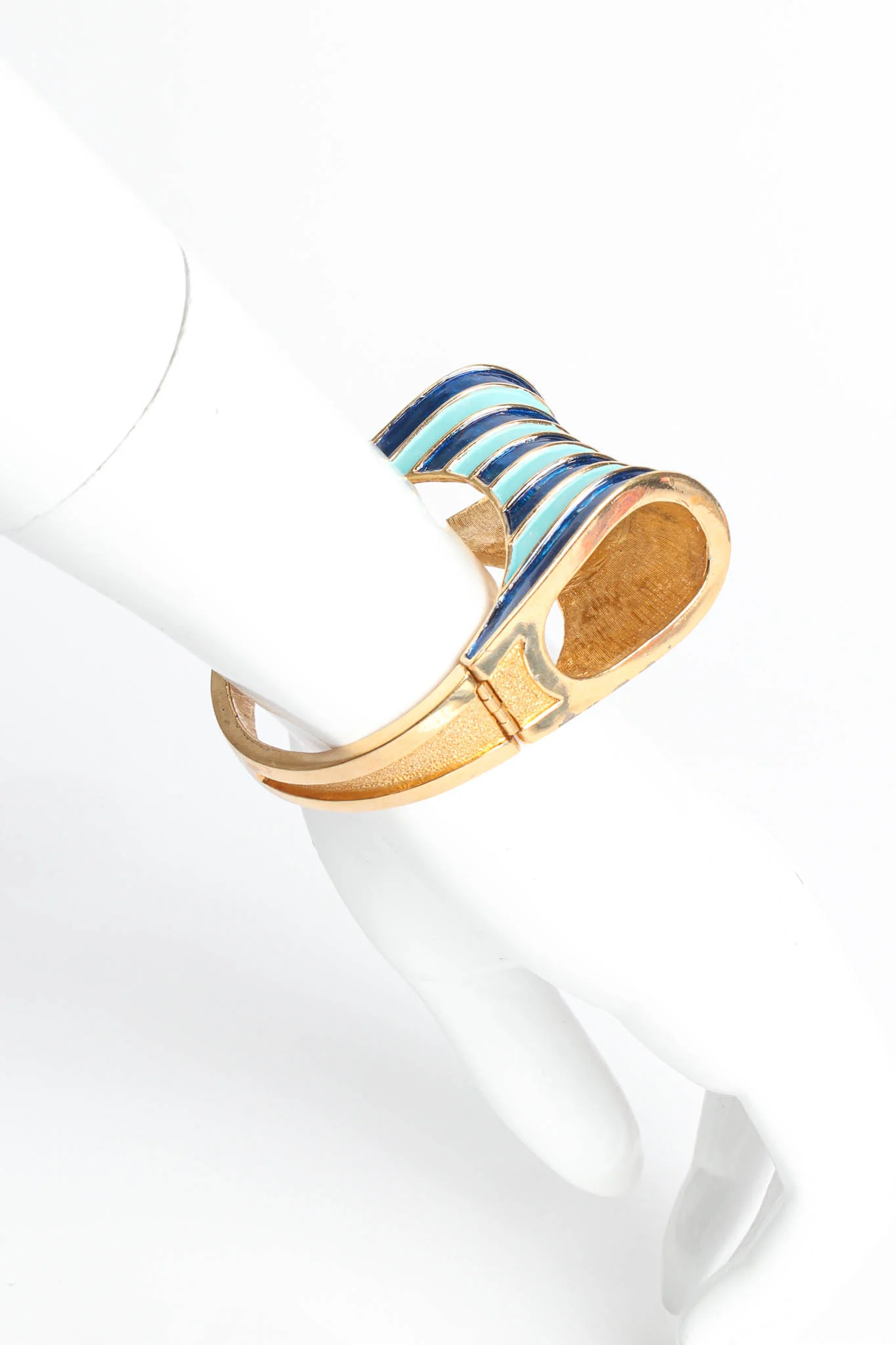 Enamel Stripe Bangle Bracelet - Image 3