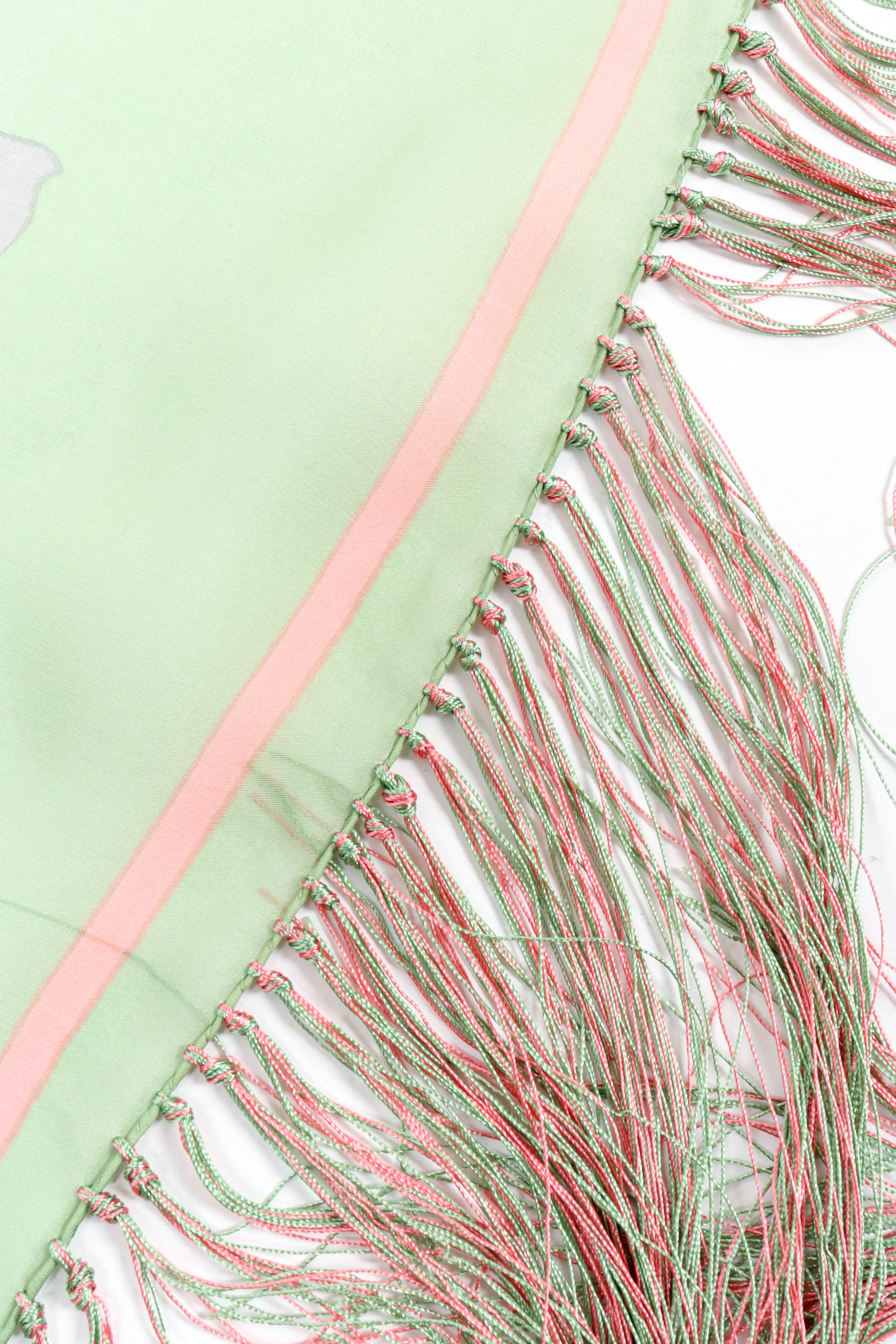 Airy Floral Fringe Shawl - Image 5