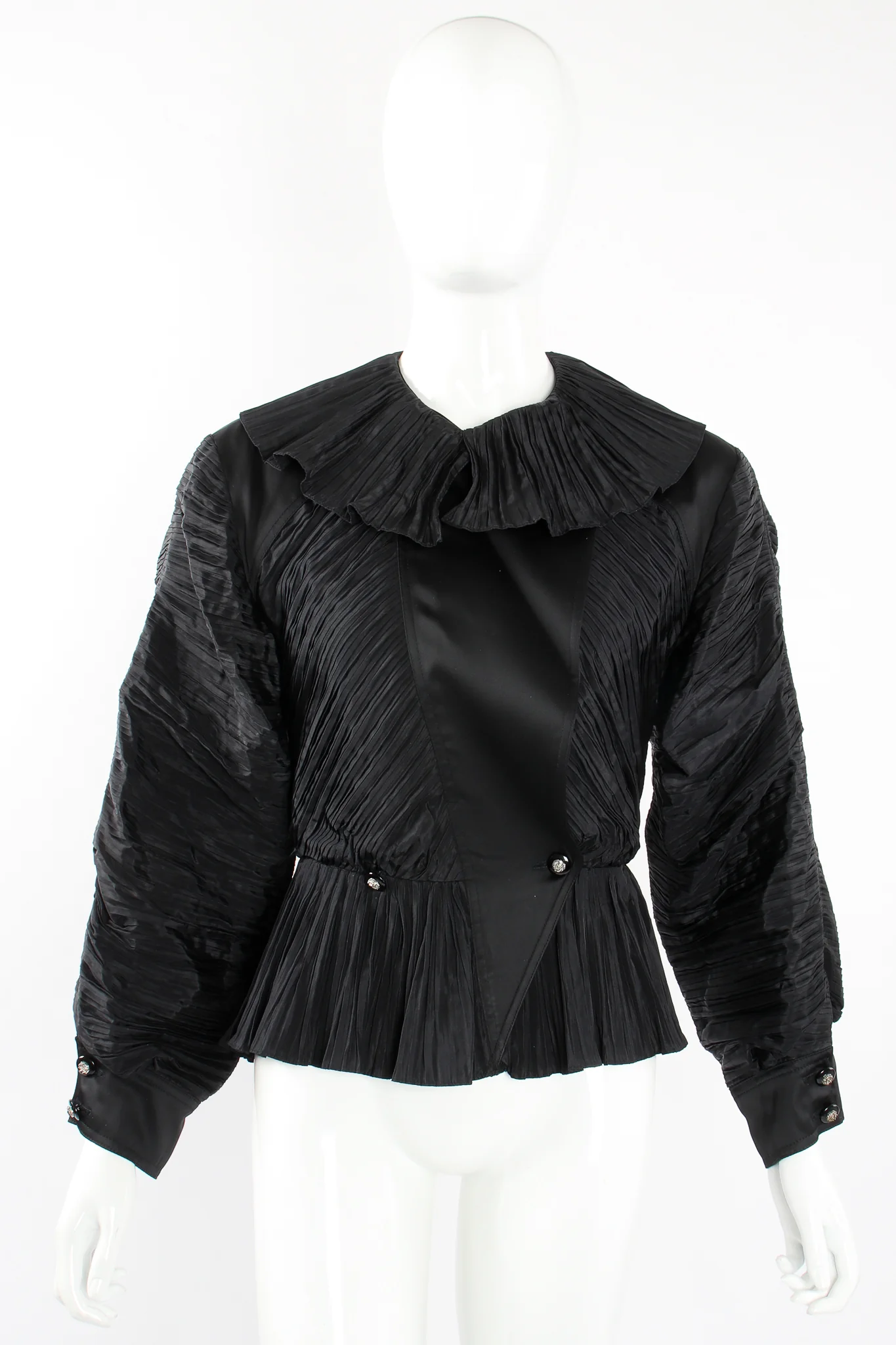 Pleated Peplum Collar Jacket - Image 9