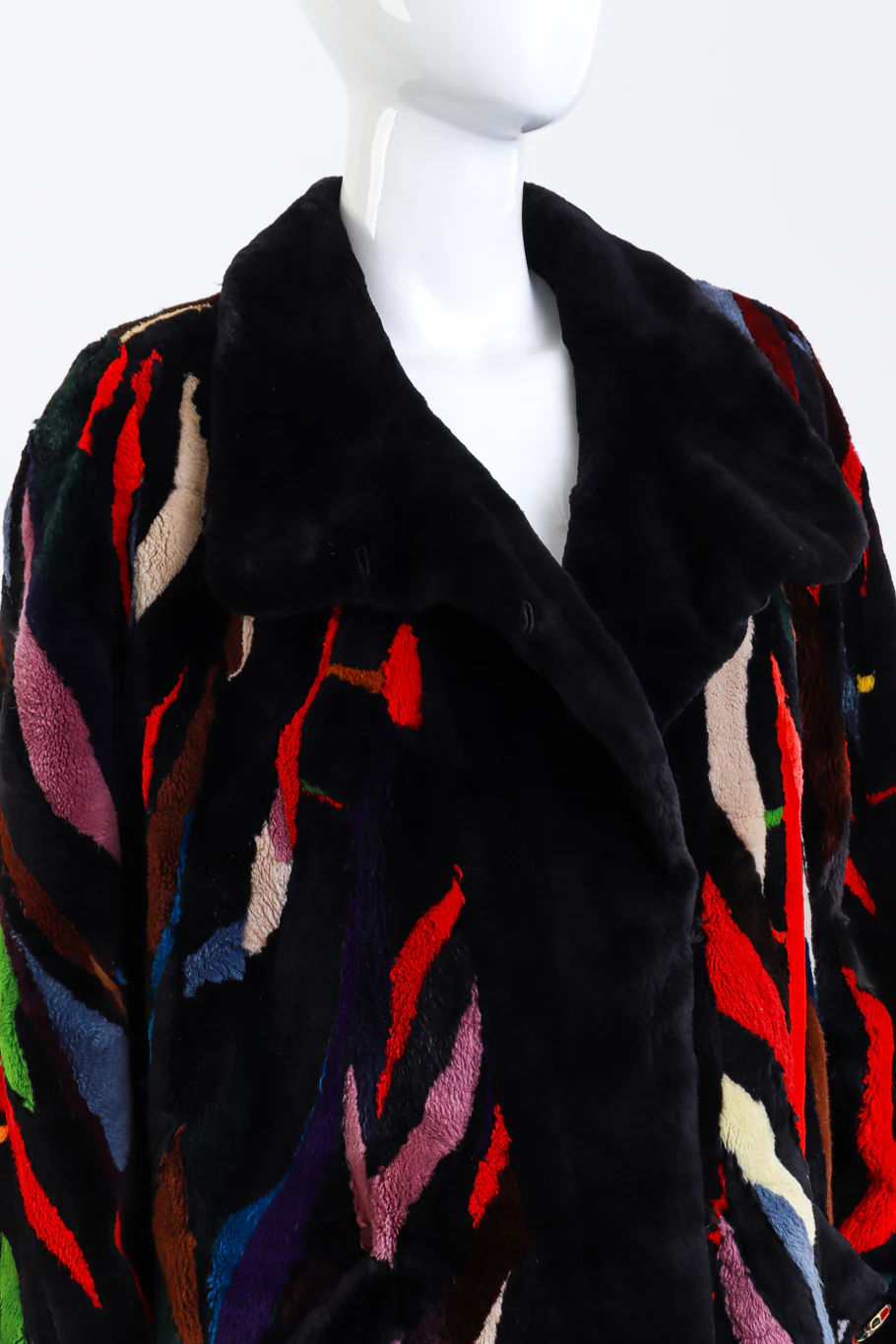 Rainbow Flames Fur Jacket - Image 6