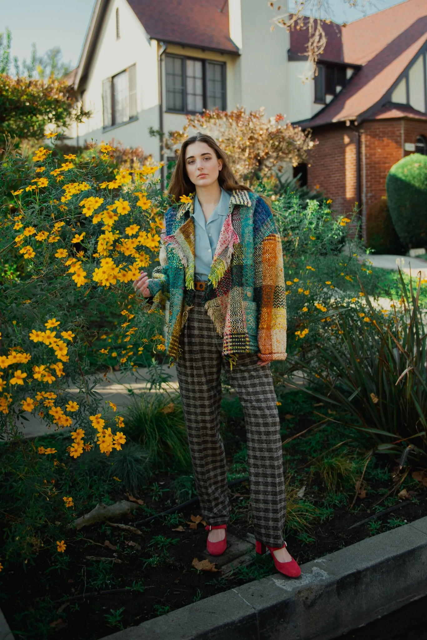 Rainbow Tweed Blanket Jacket - Image 2