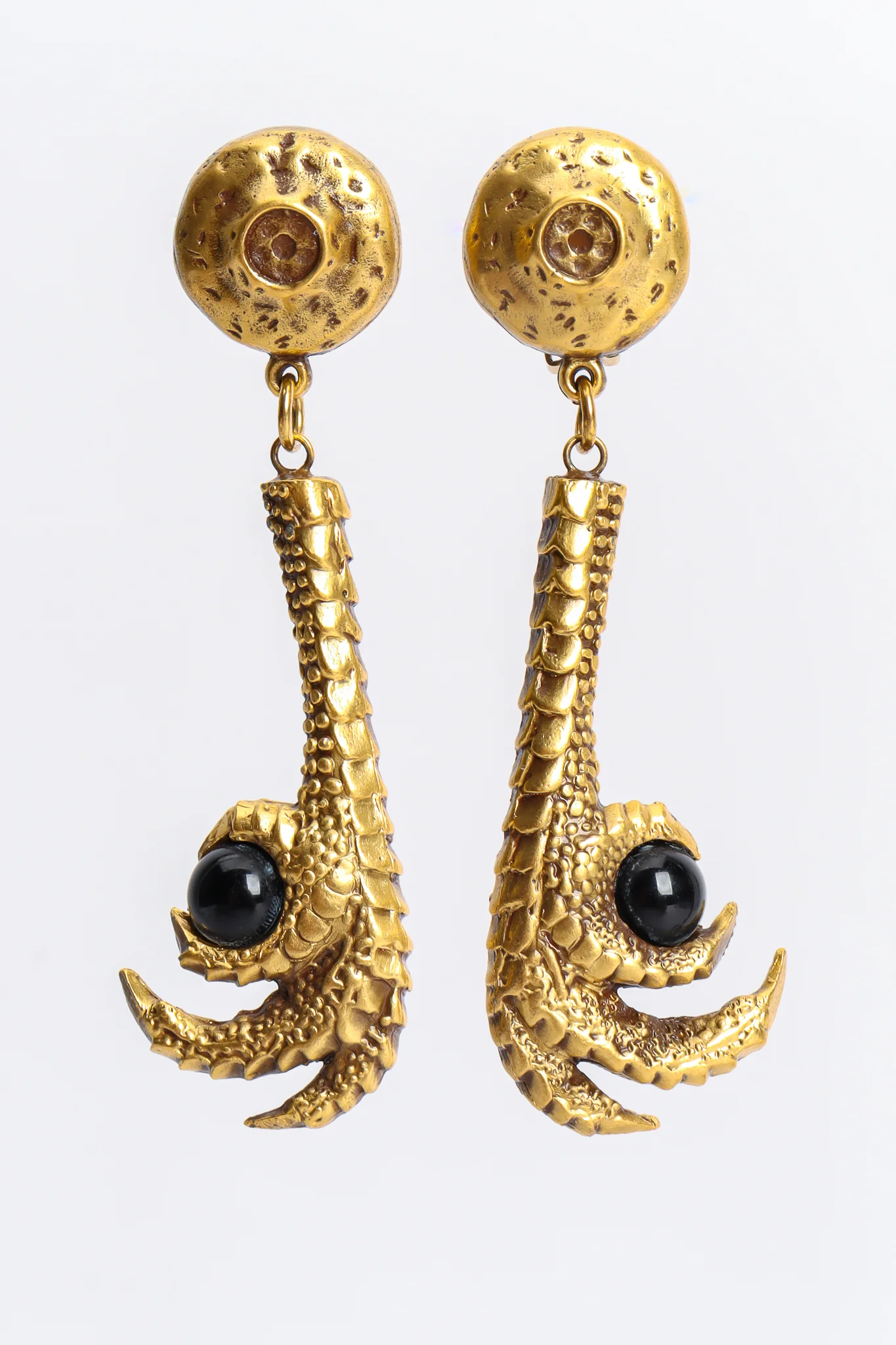 Rooster Claw Bead Drop Earrings - Image 4