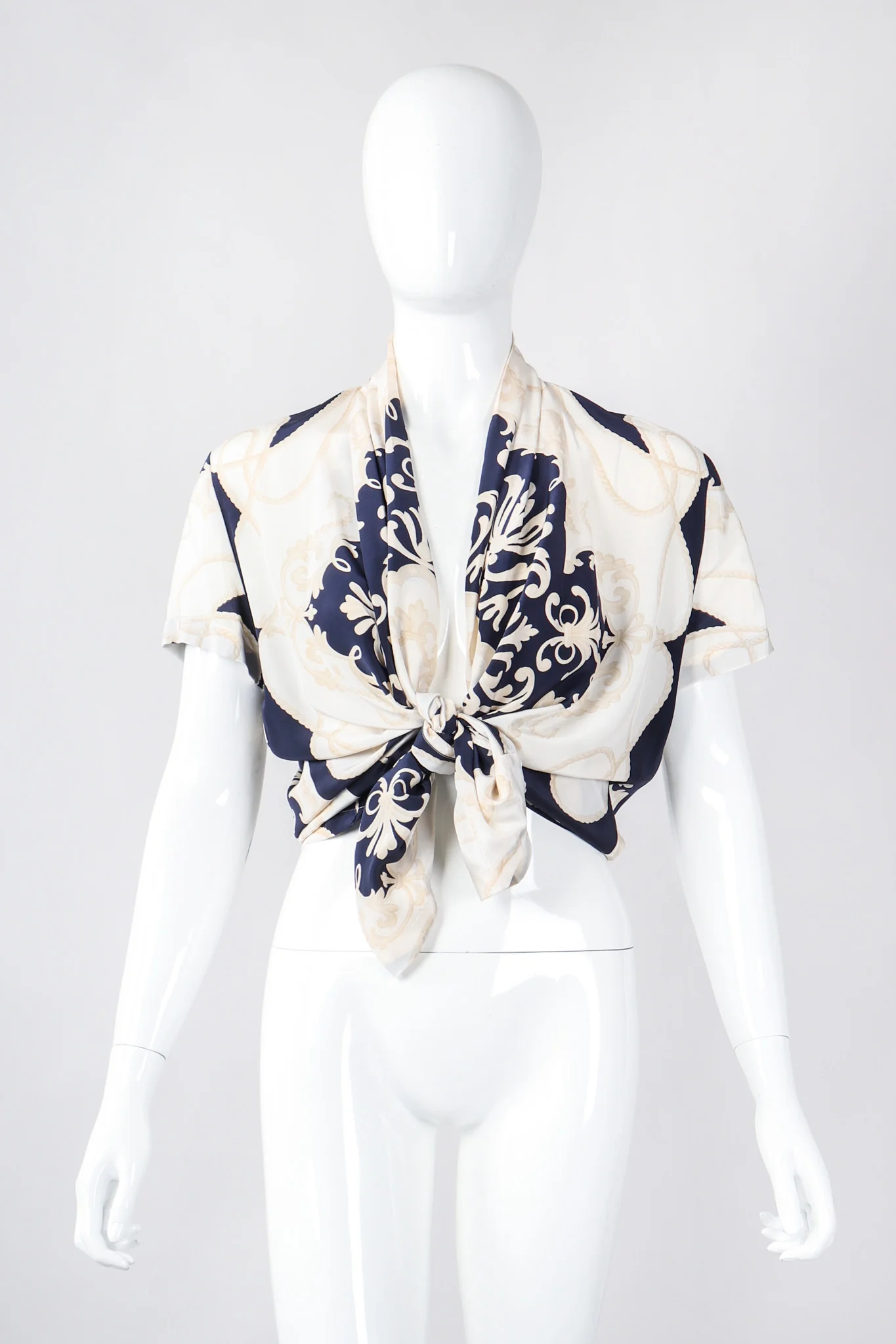 Rope Print Silk Jacket & Blouse Set - Image 22