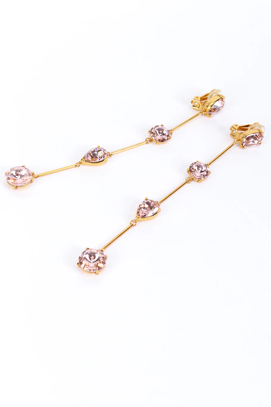 Rose Shoulder Duster Bar Link Earrings - Image 3
