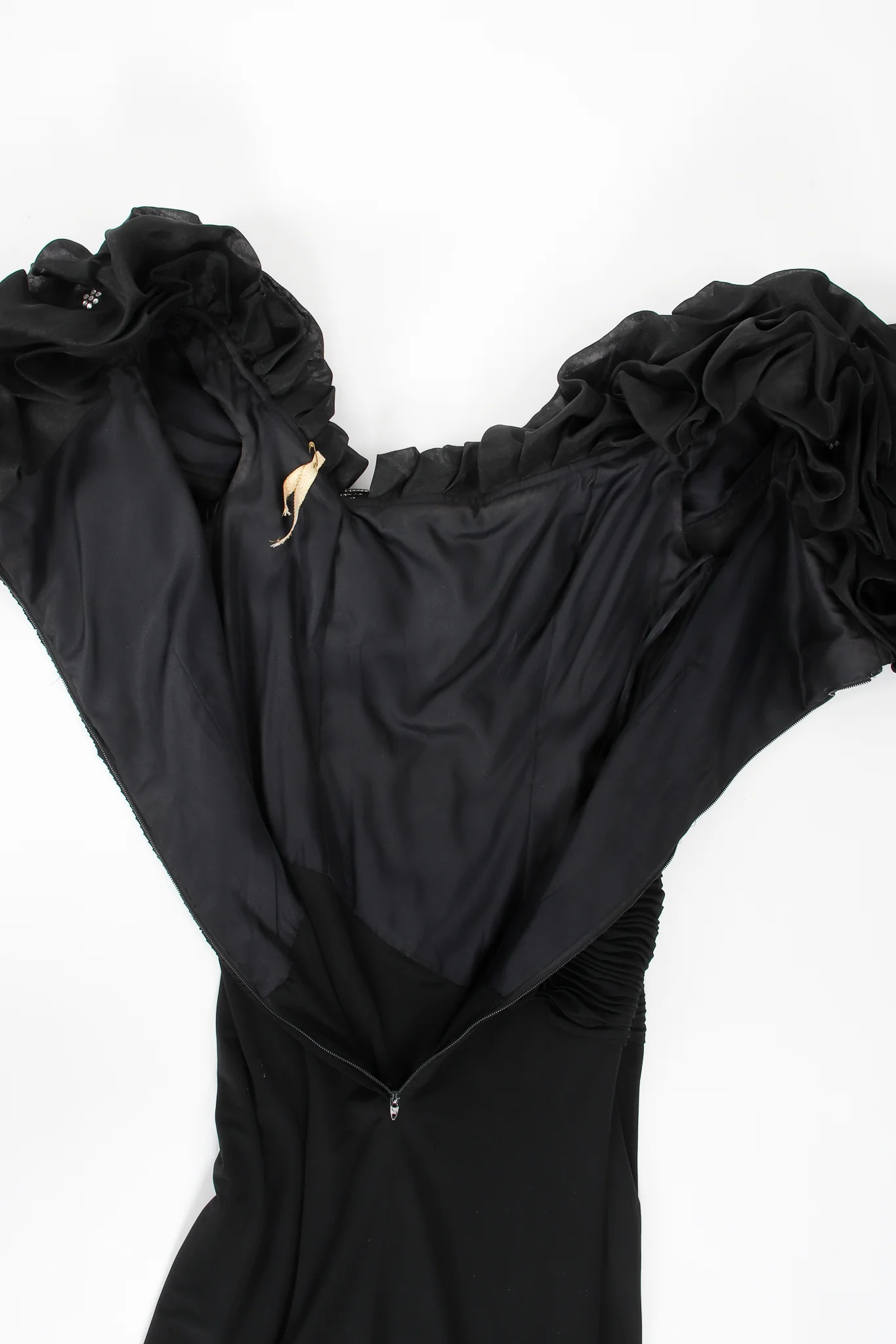 Ruffle Shoulder Sheath Gown - Image 18