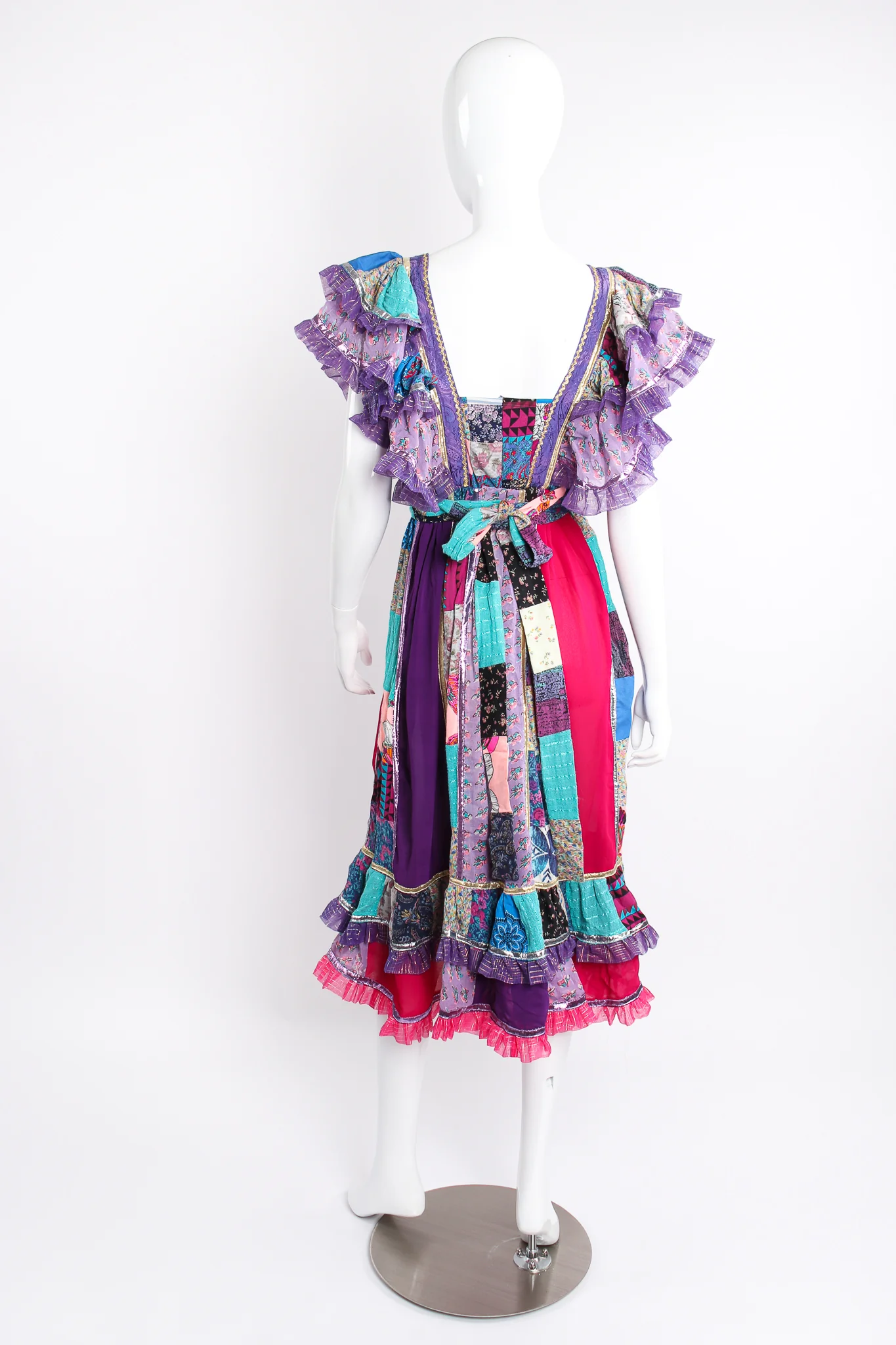 Ruffled Patchwork Pinafore Dress - Image 5
