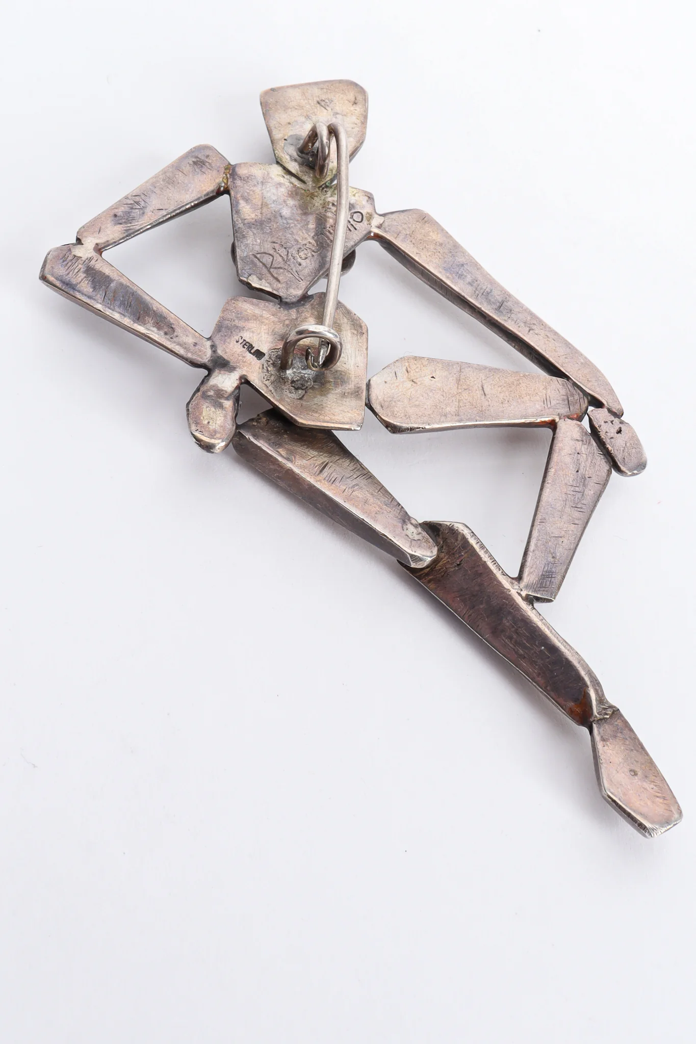 Modernist Silver Sculpted Female Brooch - Image 5
