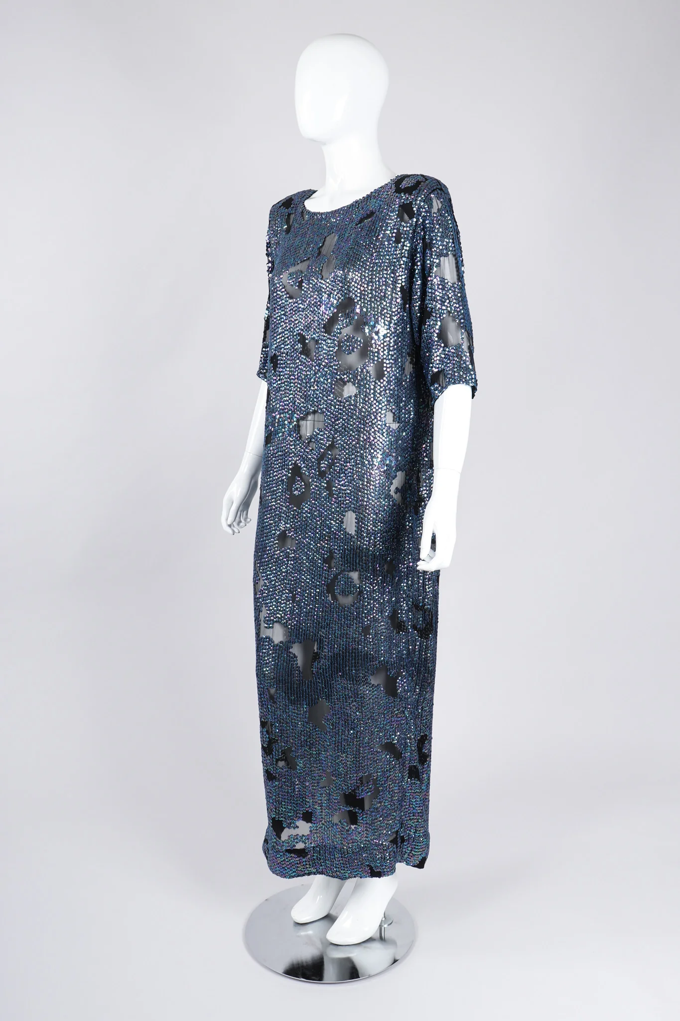 Sheer Sequined Shift Gown - Image 4
