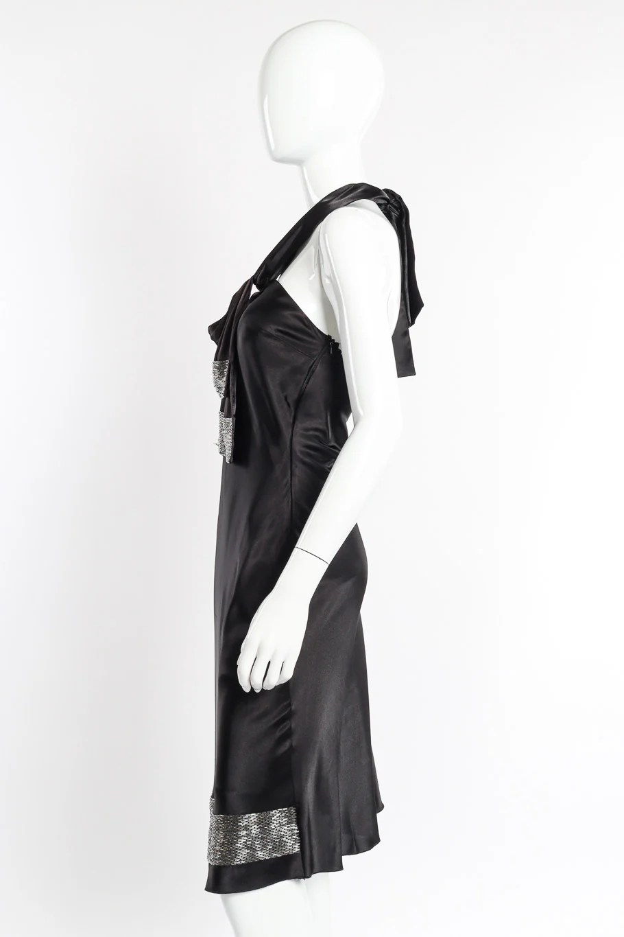 Silk Beaded Halter Dress - Image 2