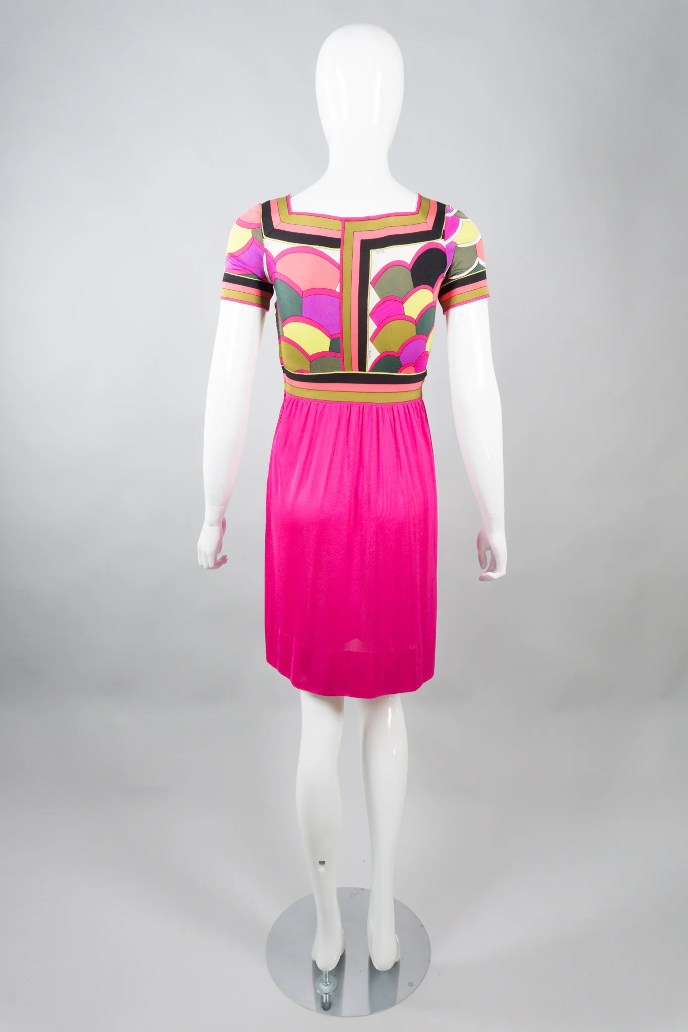 Silk Scallop Print Dress - Image 5