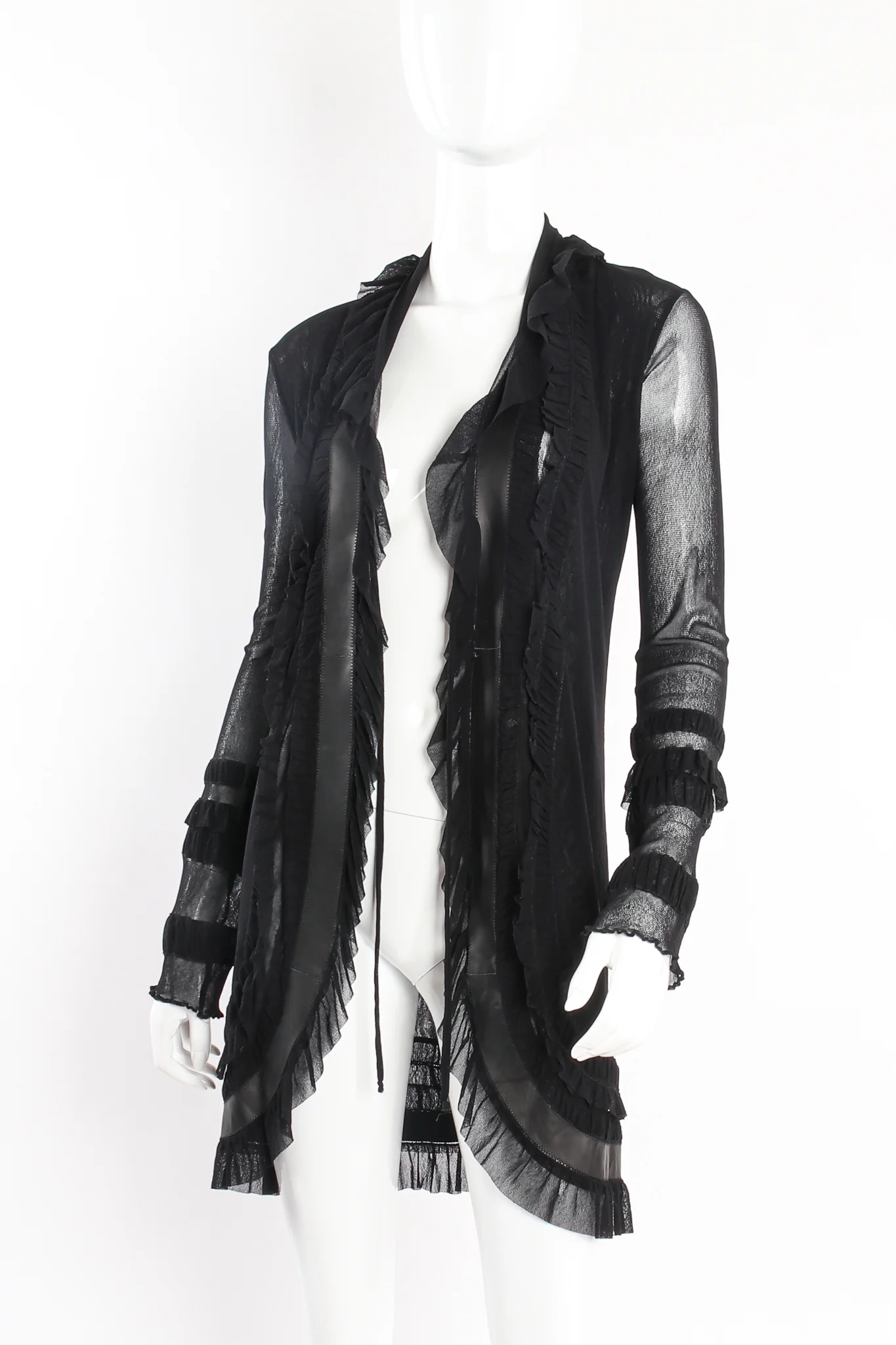 Soleil Mesh Ruffle Cardigan Jacket - Image 2