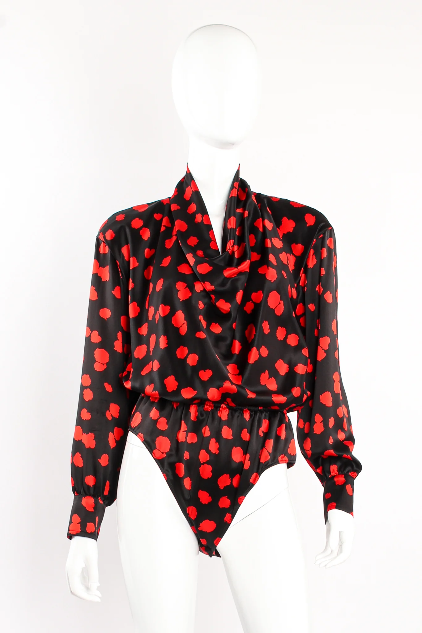 Splotch Print Cowl Bodysuit - Image 3