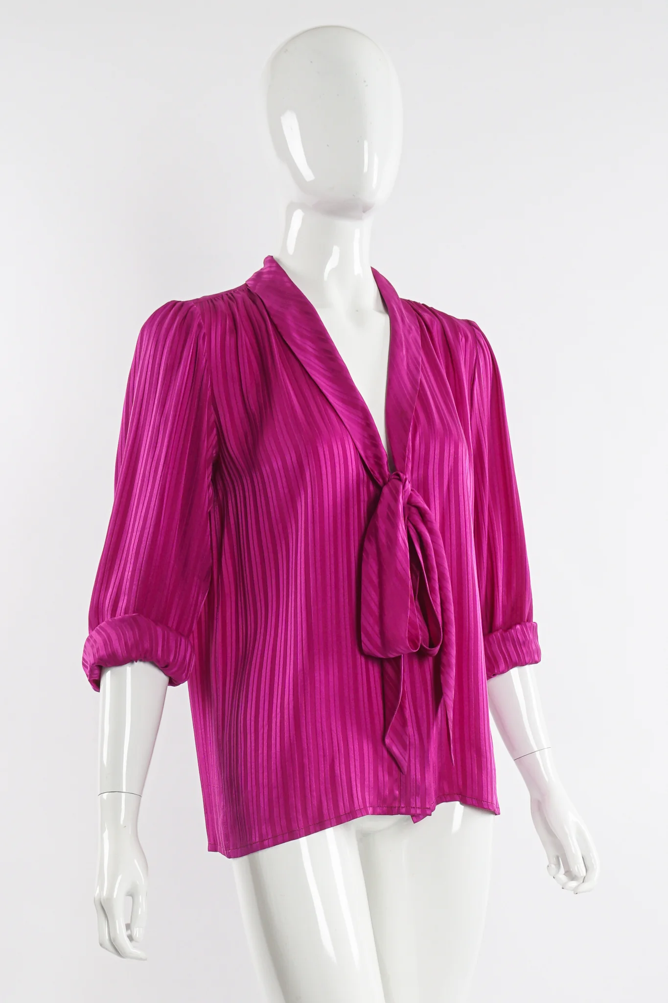 Striped Chelsea Bow Blouse - Image 5