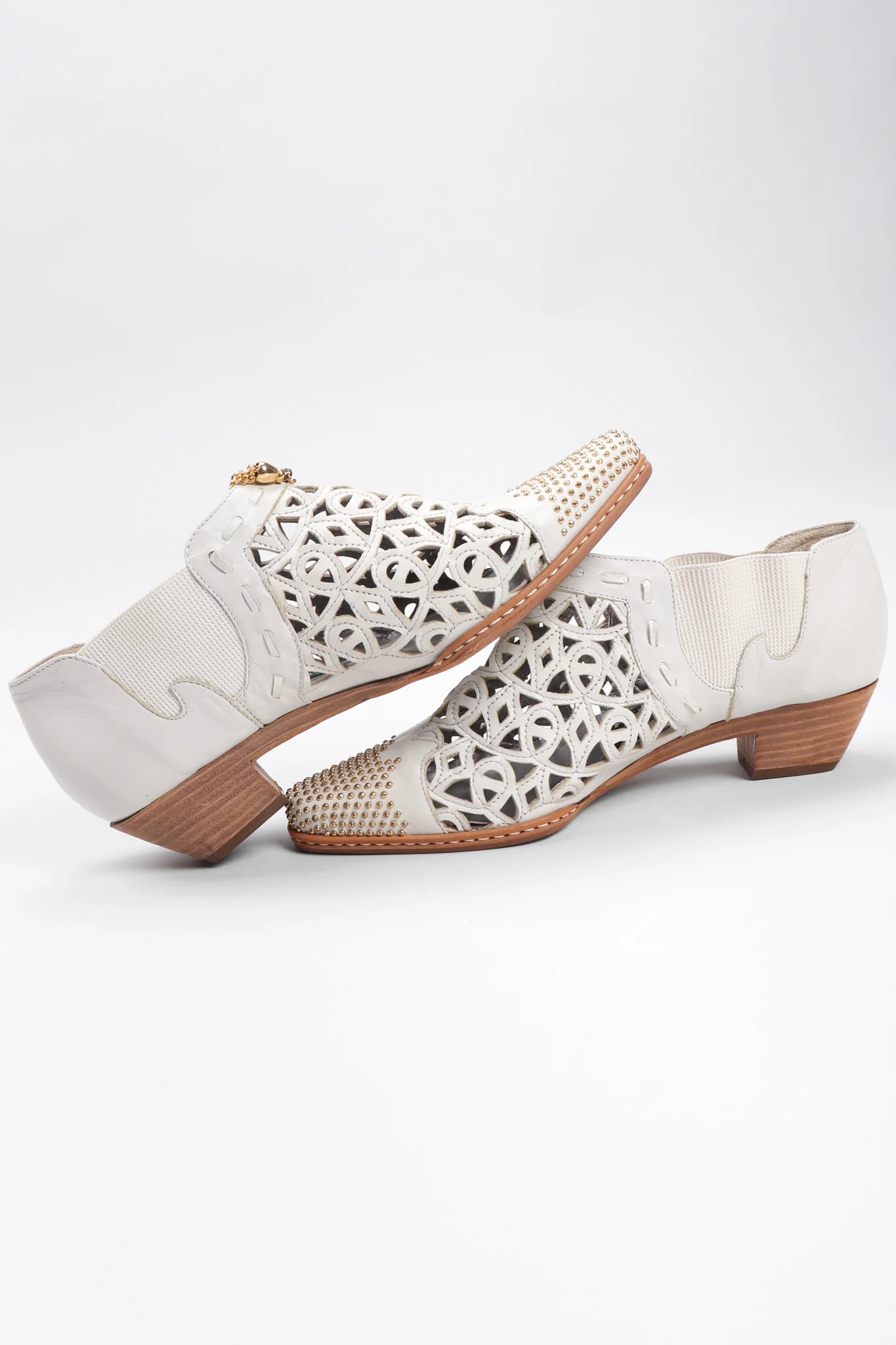 Studded Leather Lace Booties - Image 8