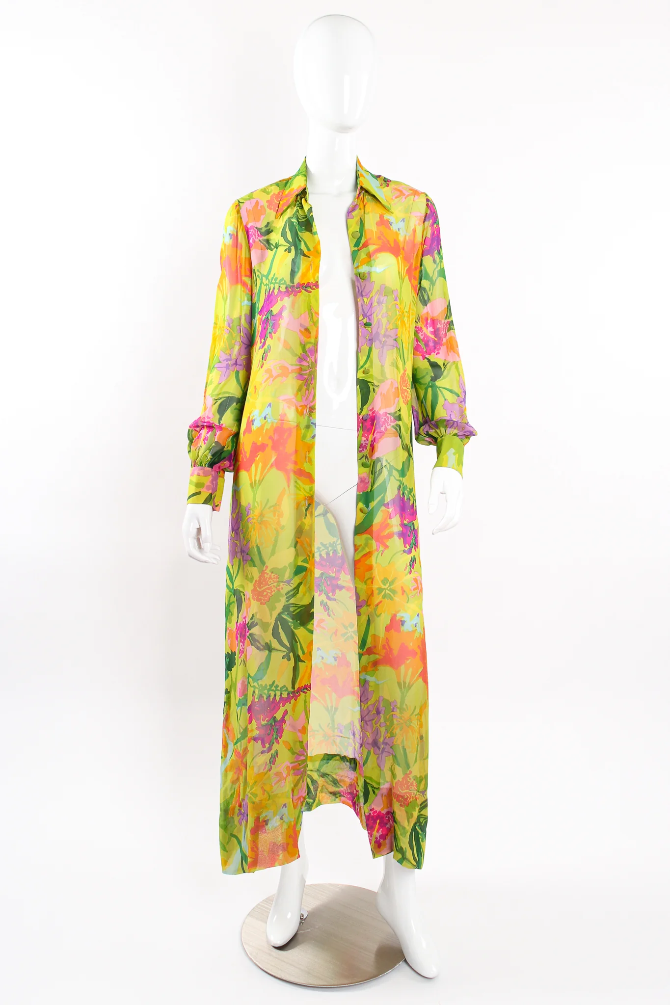 Tropical Chiffon Duster Dress - Image 9