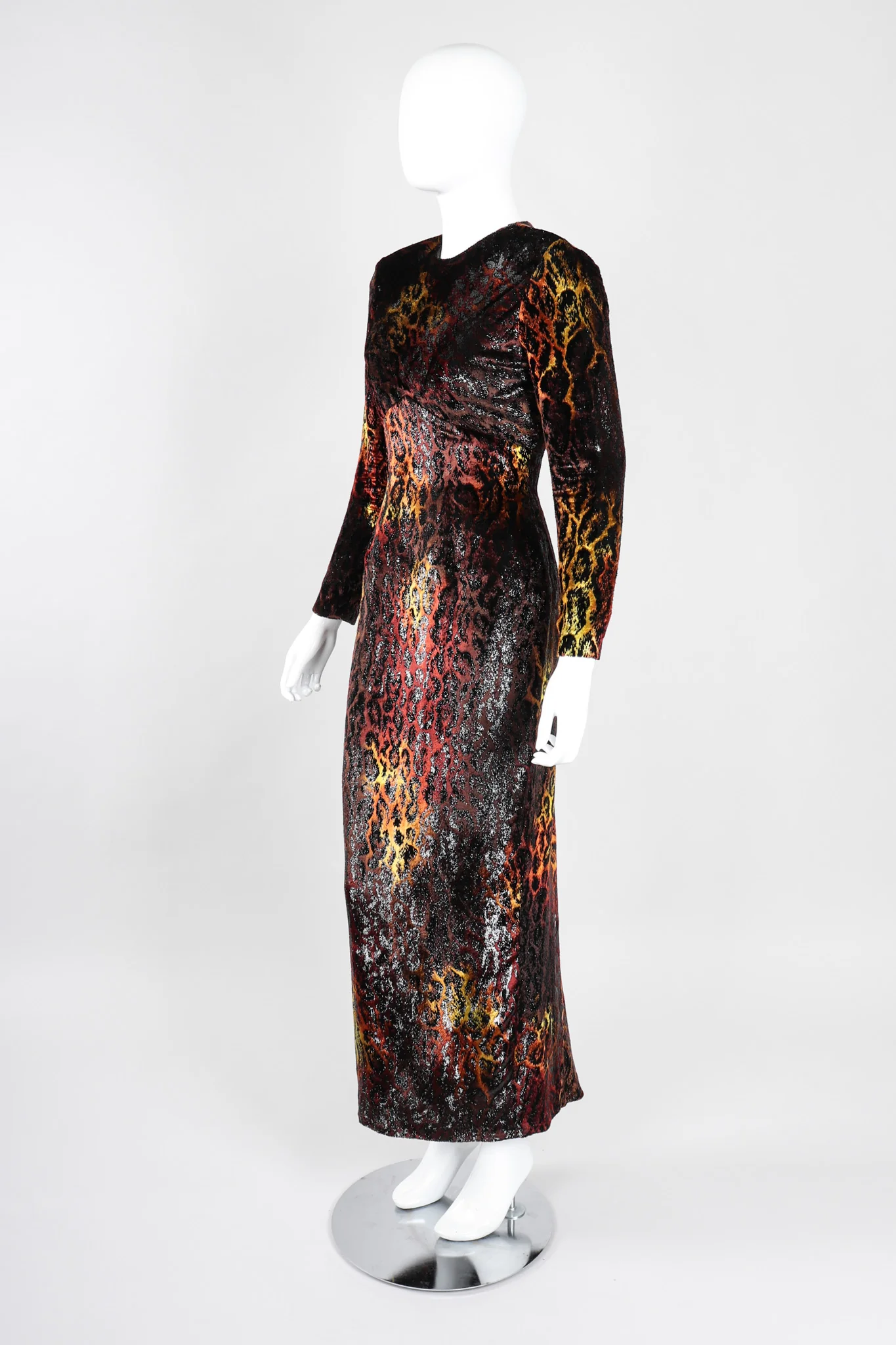 Velvet Lamé Leopard Dress - Image 3